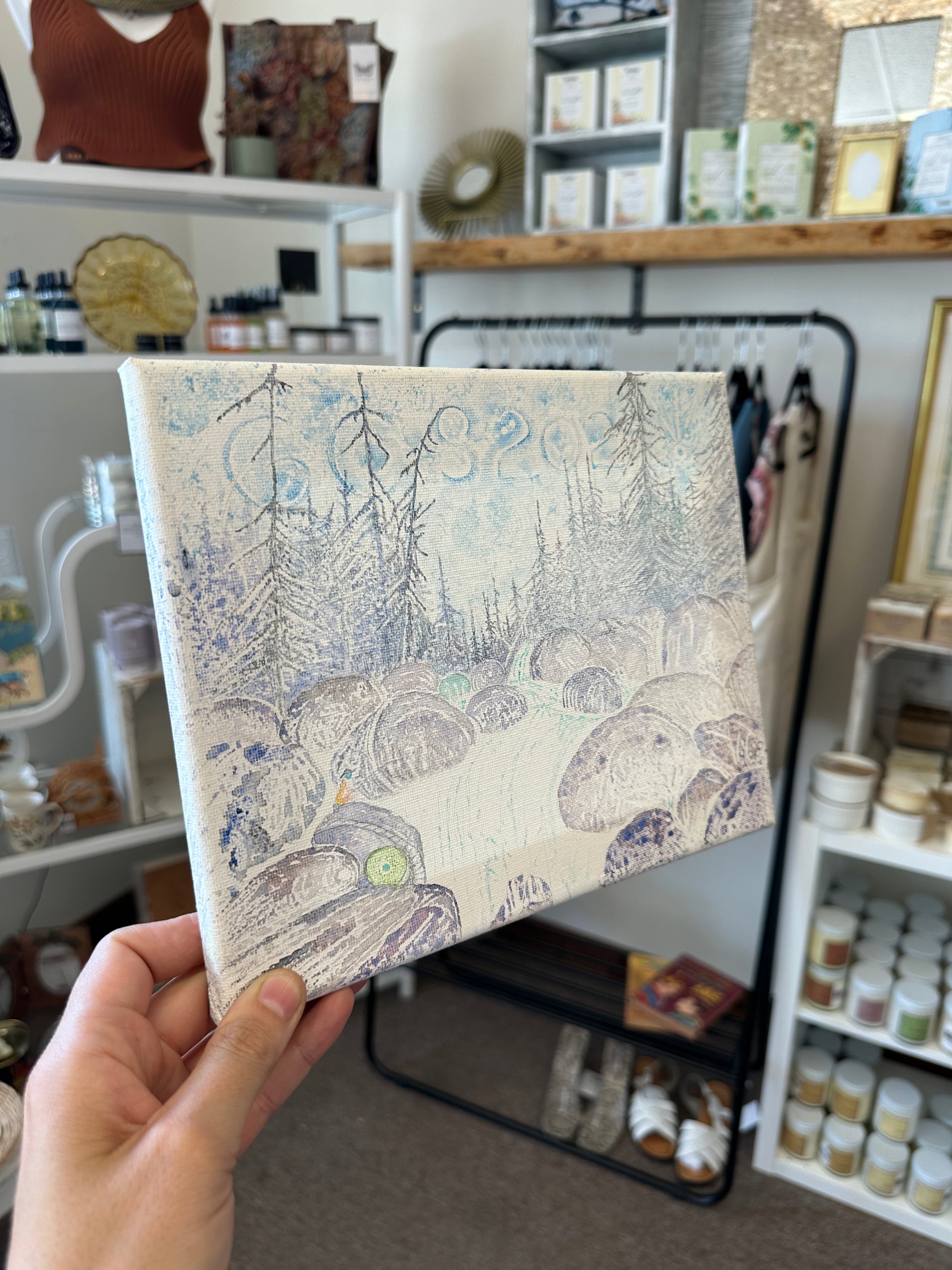 Gay Saunders Original Water Colour Canvas | Who Lives Here