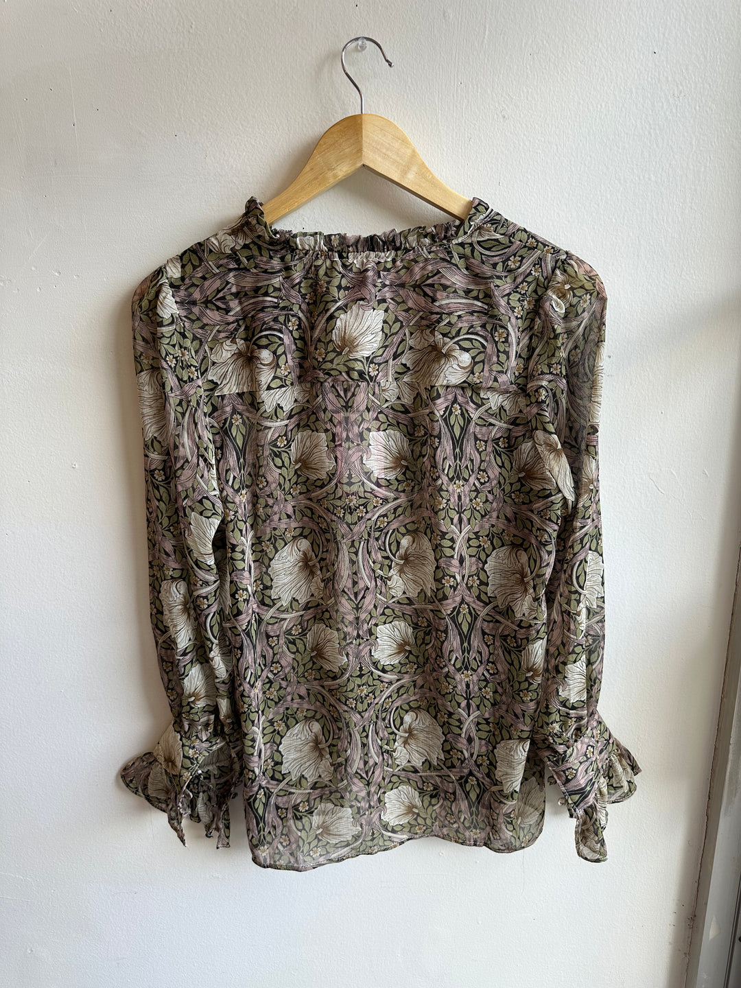 Muse Sheer Botanical Blouse | Size Medium