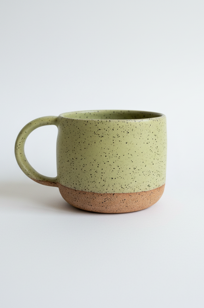 Earth to Ember | Handmade Speckled Stone Mug | Lime