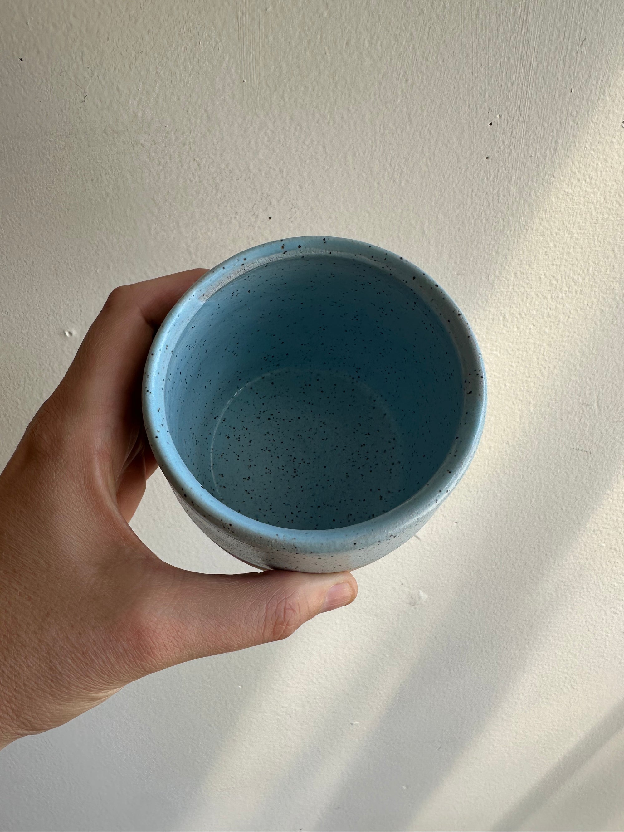 Earth to Ember | Handmade Speckled Stone Wide Tumbler | Blue