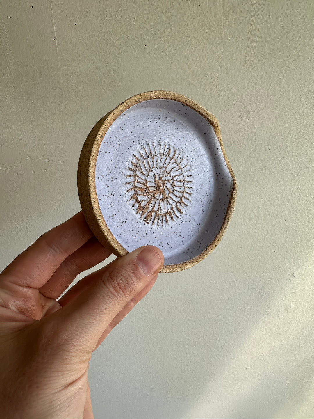 Earth to Ember | Handmade Speckled Stone Garlic Grater Dish | Purple