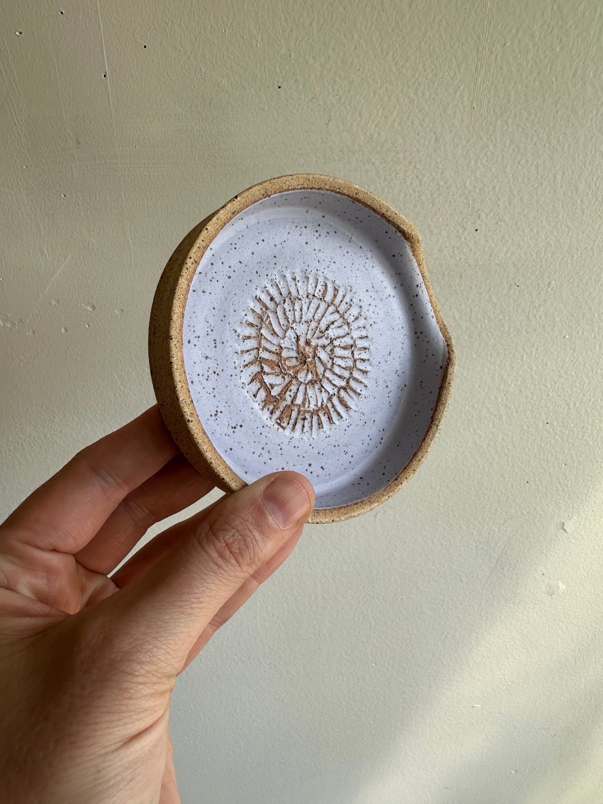 Earth to Ember | Handmade Speckled Stone Garlic Grater Dish | Purple