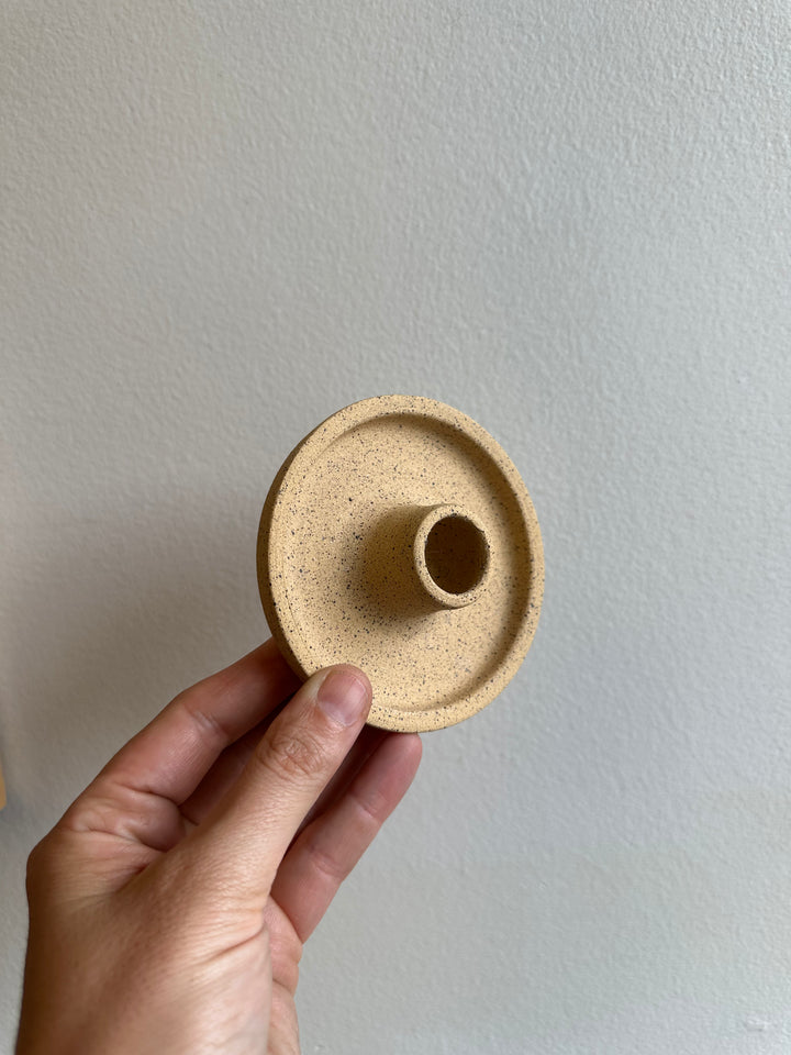 Earth to Ember | Sandstone Minimalist Handmade Ceramic Candle Holder