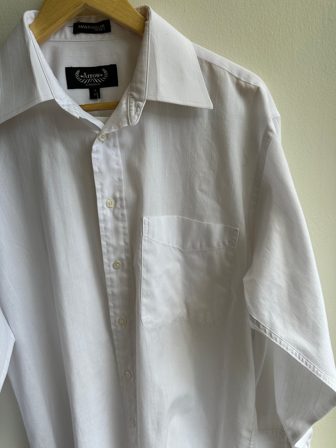 Vintage Arrow White Dress Shirt | French Cuff Classic | Size 16/33