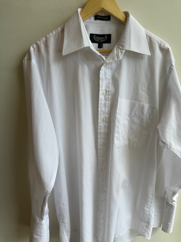 Vintage Arrow White Dress Shirt | French Cuff Classic | Size 16/33