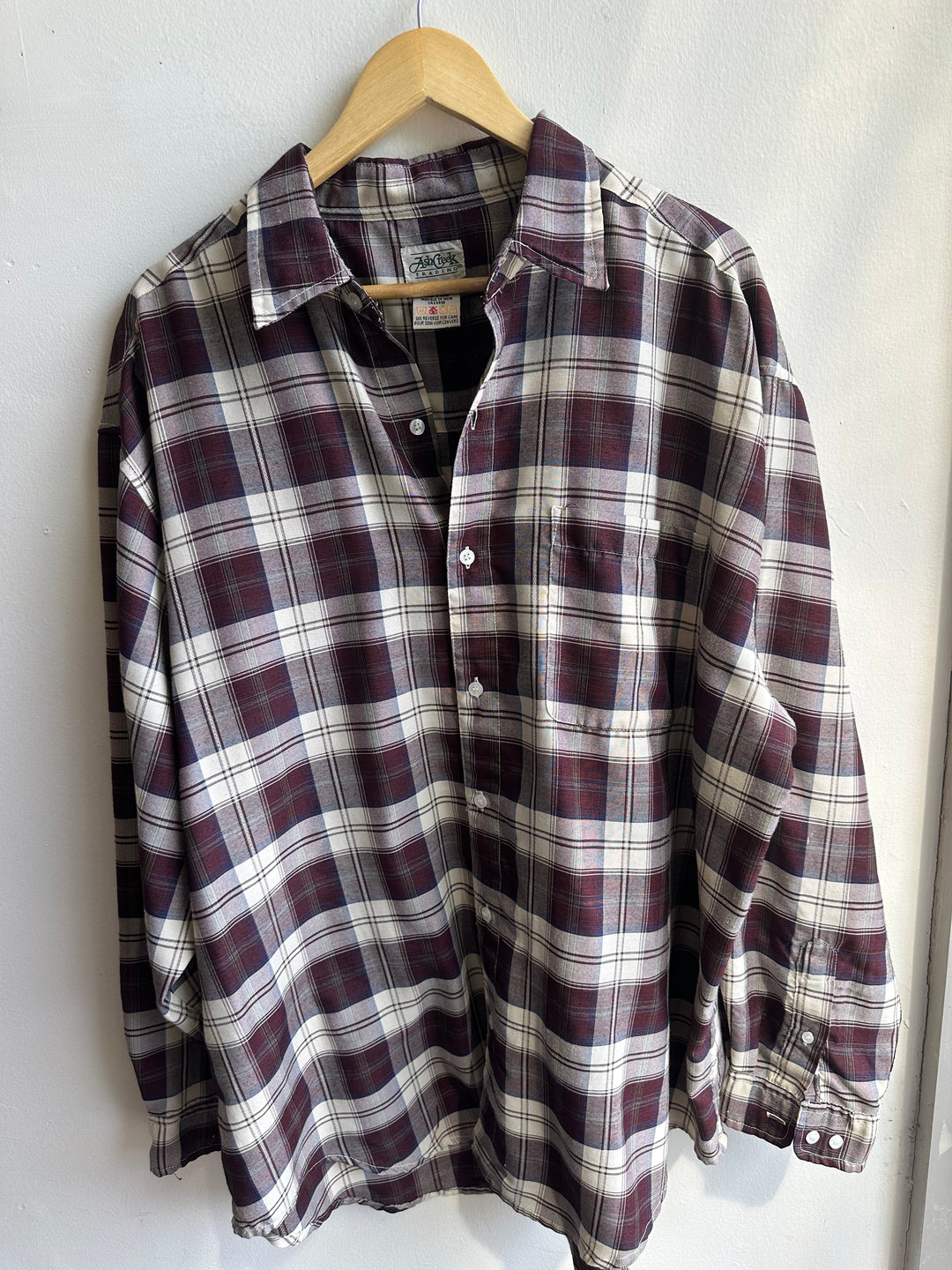 Vintage Ash Creek Flannel – Deep Berry Plaid | Size XL