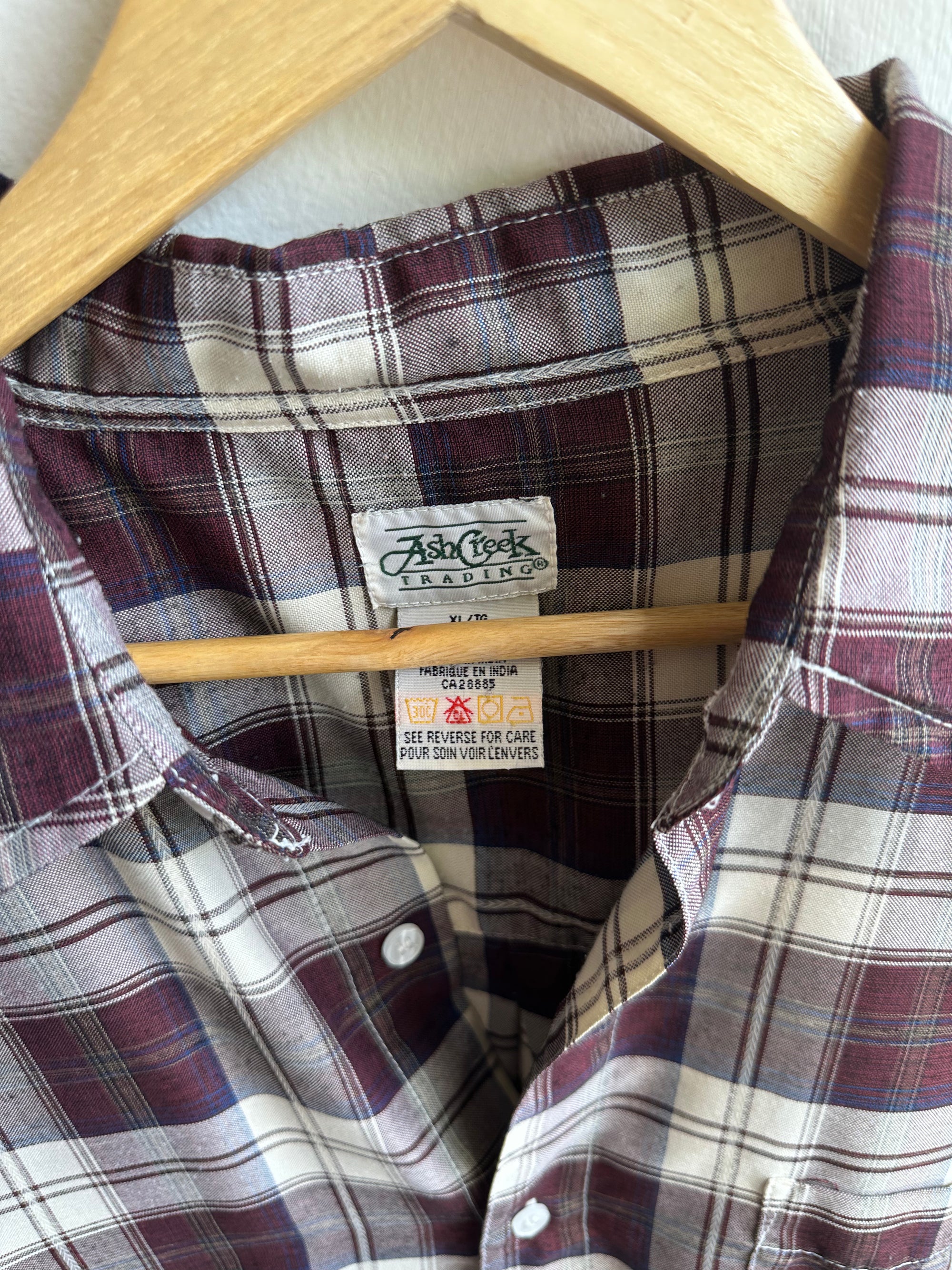 Vintage Ash Creek Flannel – Deep Berry Plaid | Size XL