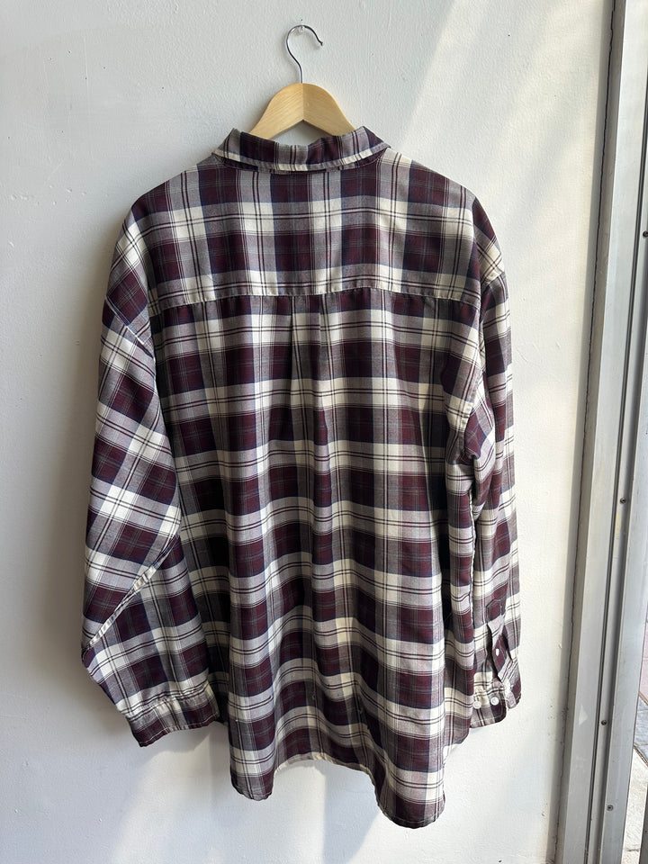 Vintage Ash Creek Flannel – Deep Berry Plaid | Size XL