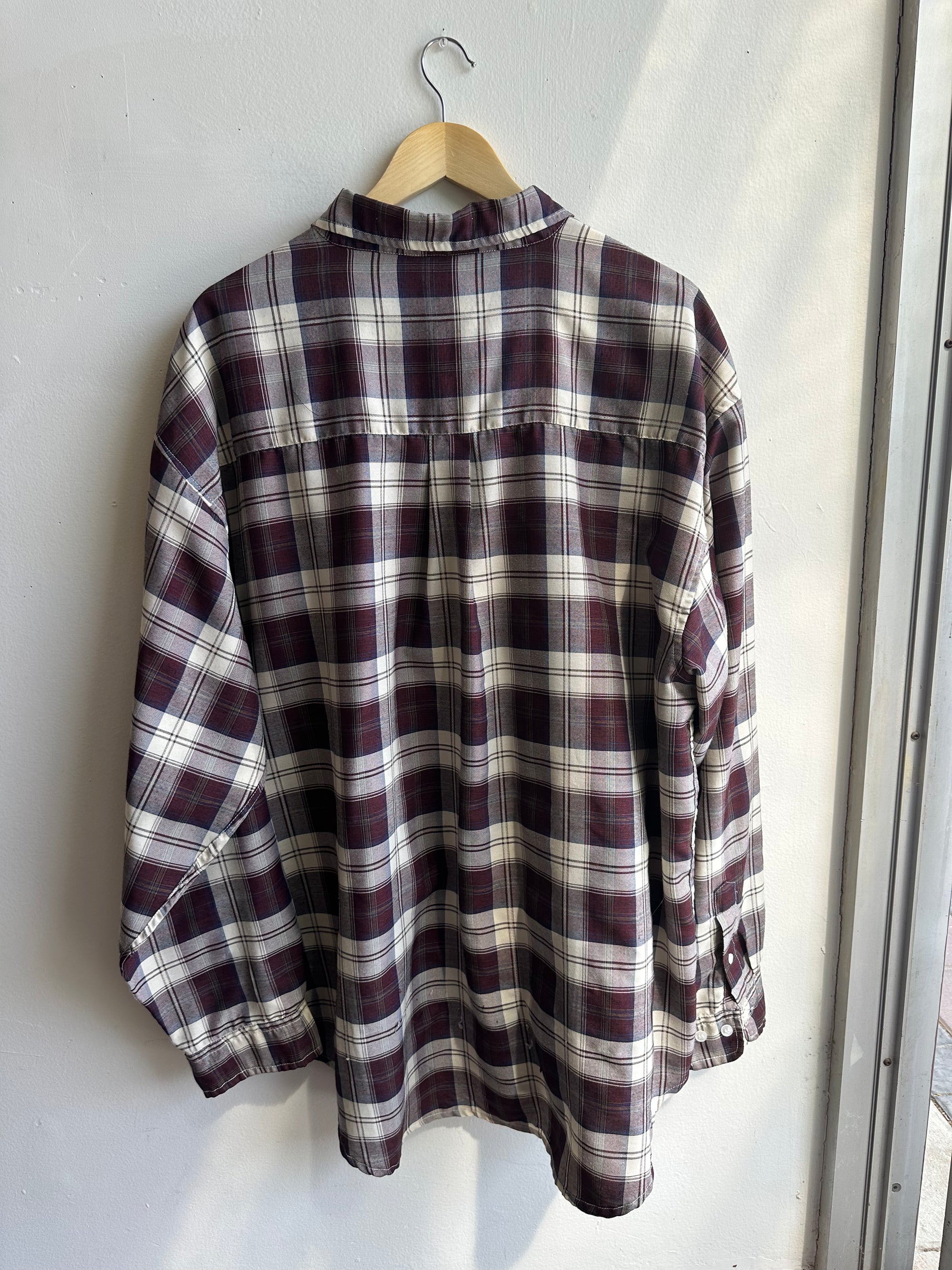 Vintage Ash Creek Flannel – Deep Berry Plaid | Size XL