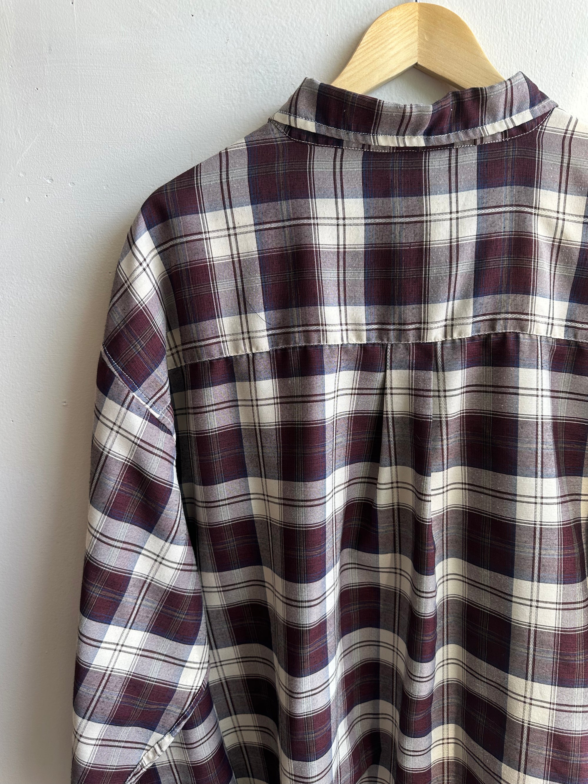 Vintage Ash Creek Flannel – Deep Berry Plaid | Size XL
