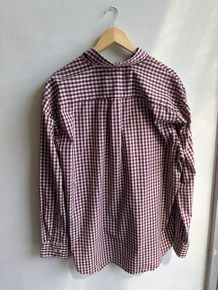 Vintage Arrow Button-Down Shirt – Wine Gingham Classic | Size XL