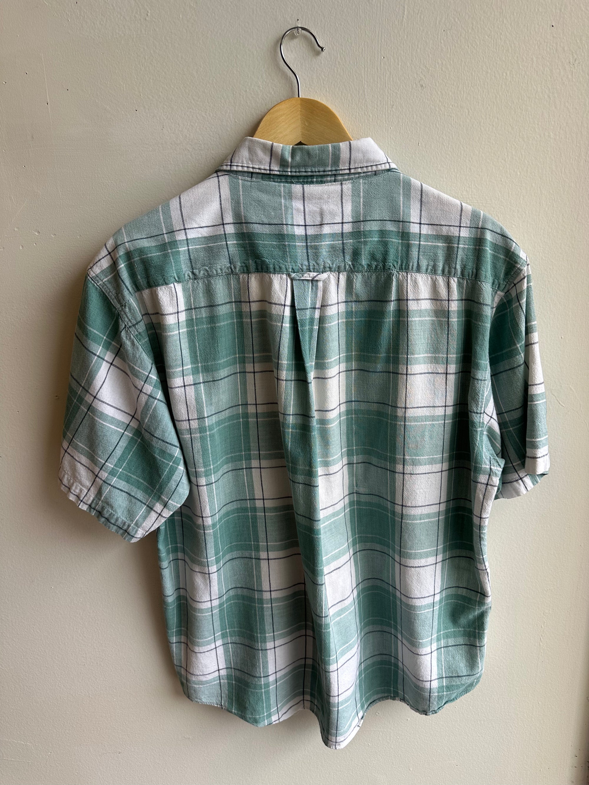 Vintage Fine Line Plaid Shirt – Mint Meadow | Size Large