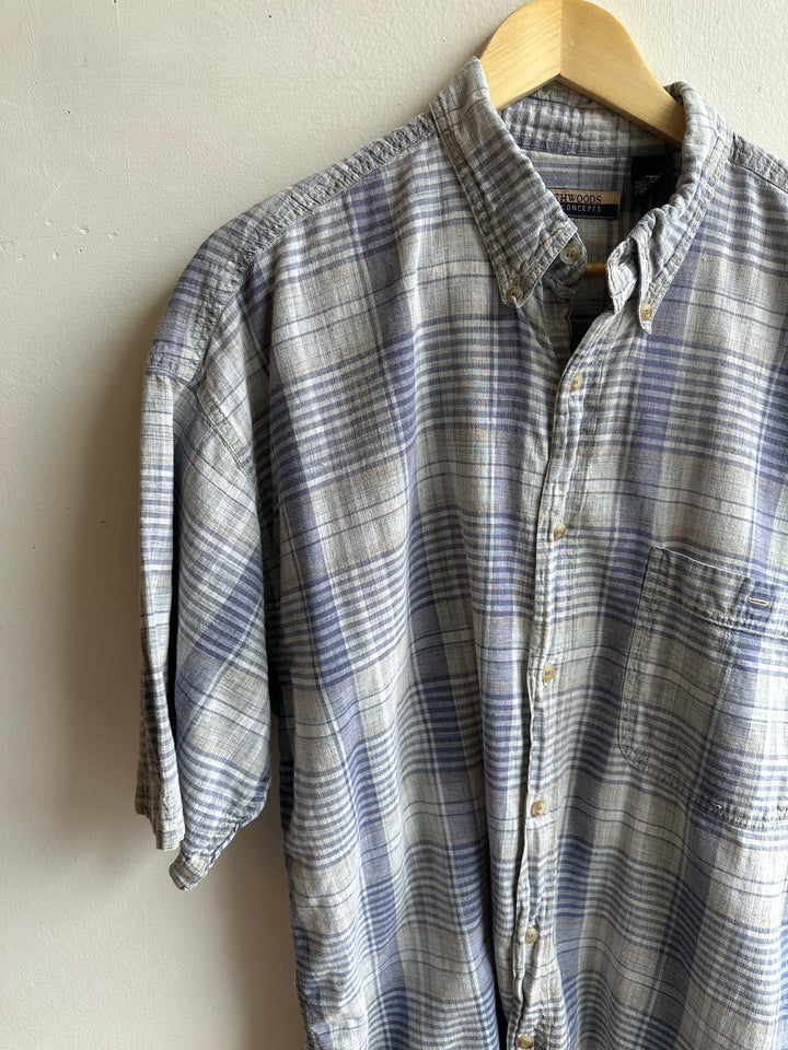 Vintage Northwood Outfitters Plaid Shirt – Misty Blue Fade | Size XL