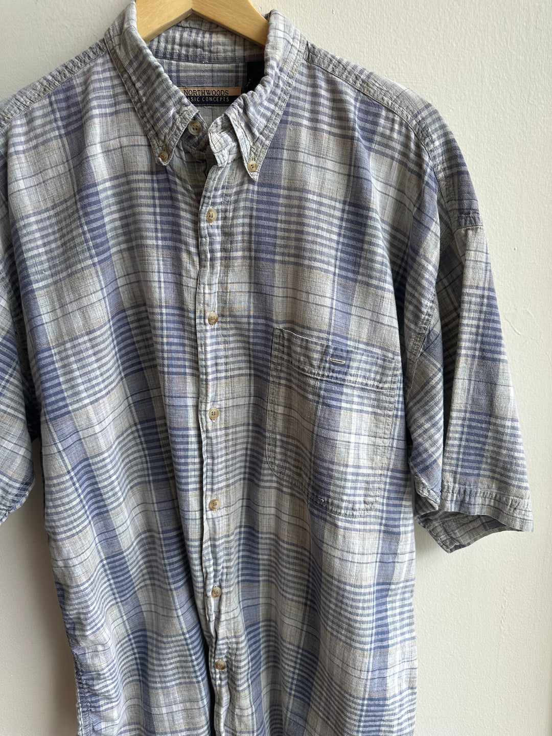 Vintage Northwood Outfitters Plaid Shirt – Misty Blue Fade | Size XL