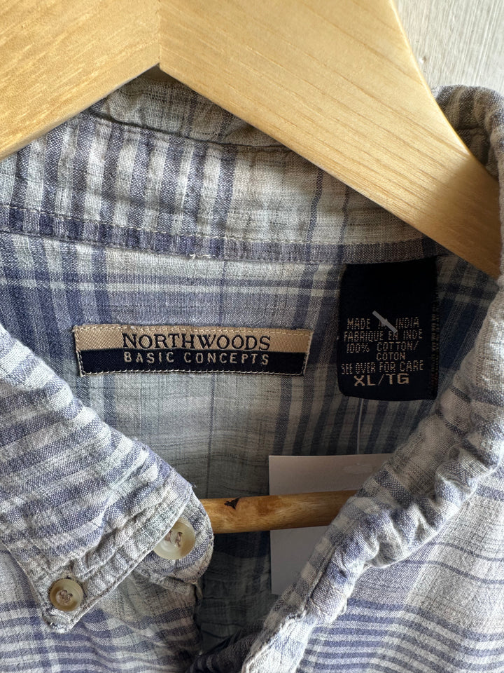 Vintage Northwood Outfitters Plaid Shirt – Misty Blue Fade | Size XL