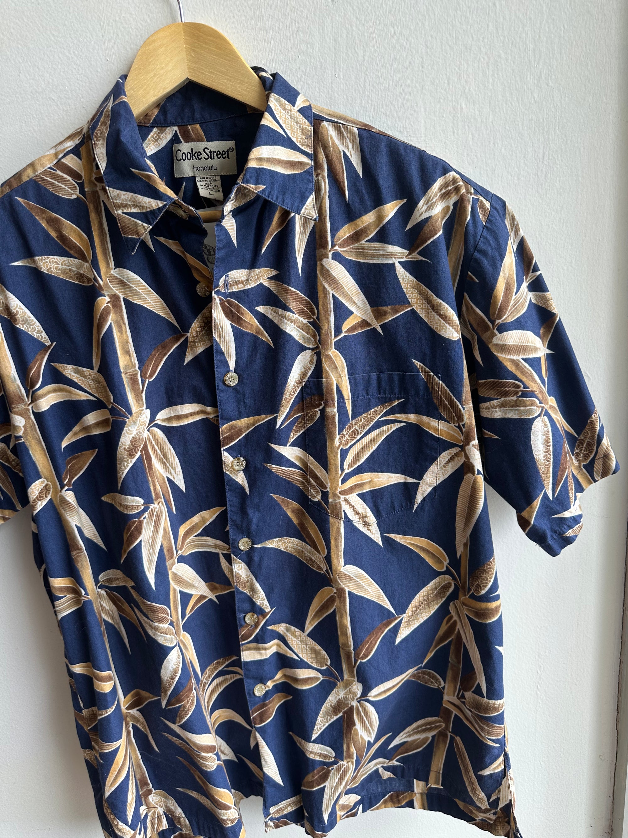 Vintage Cooke Street Honolulu Shirt – Navy Bamboo Breeze | Size Large