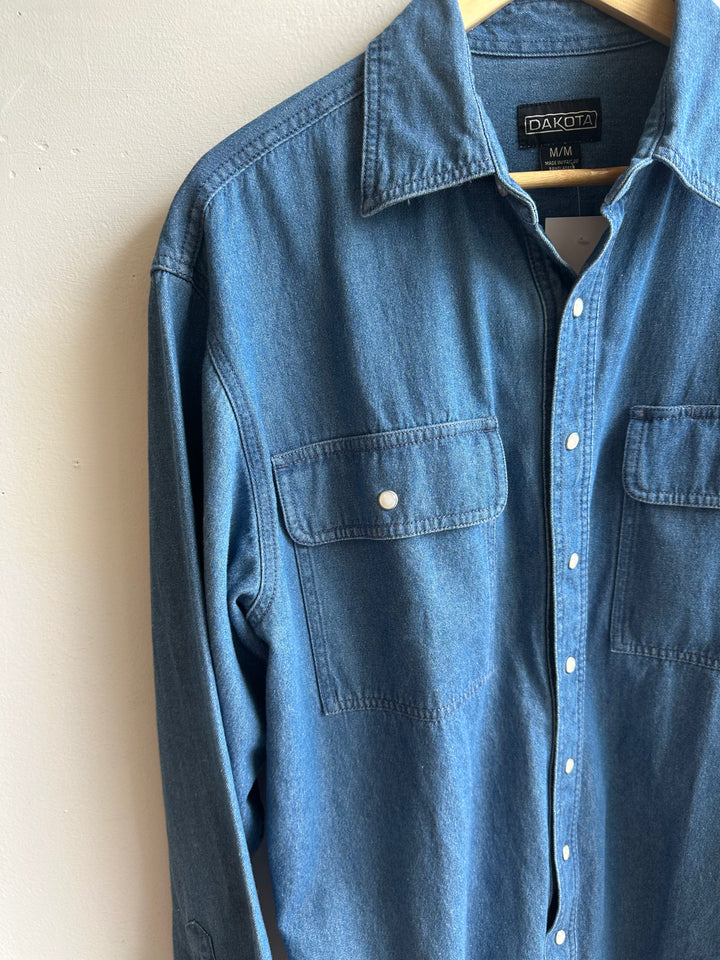 Vintage Dakota Denim Work Shirt – Classic Blue | Size Medium