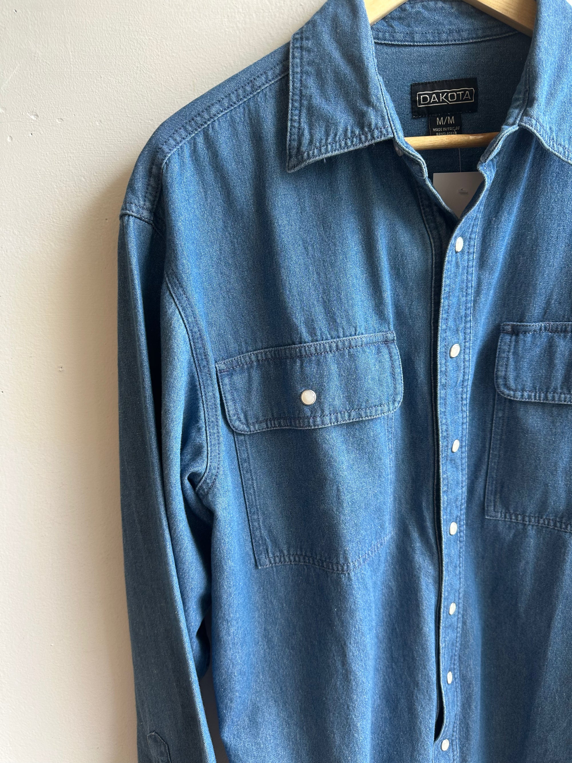 Vintage Dakota Denim Work Shirt – Classic Blue | Size Medium