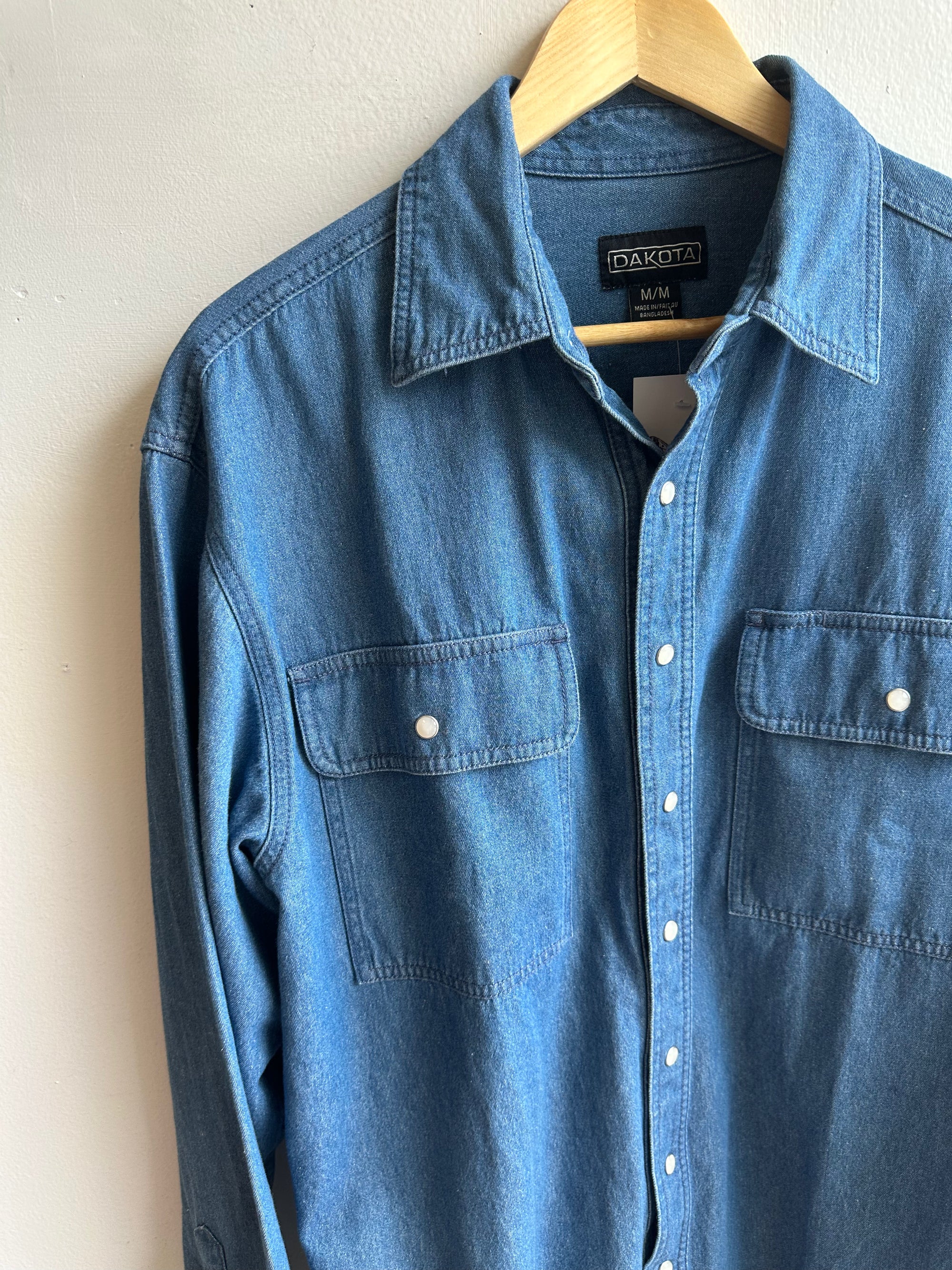 Vintage Dakota Denim Work Shirt – Classic Blue | Size Medium