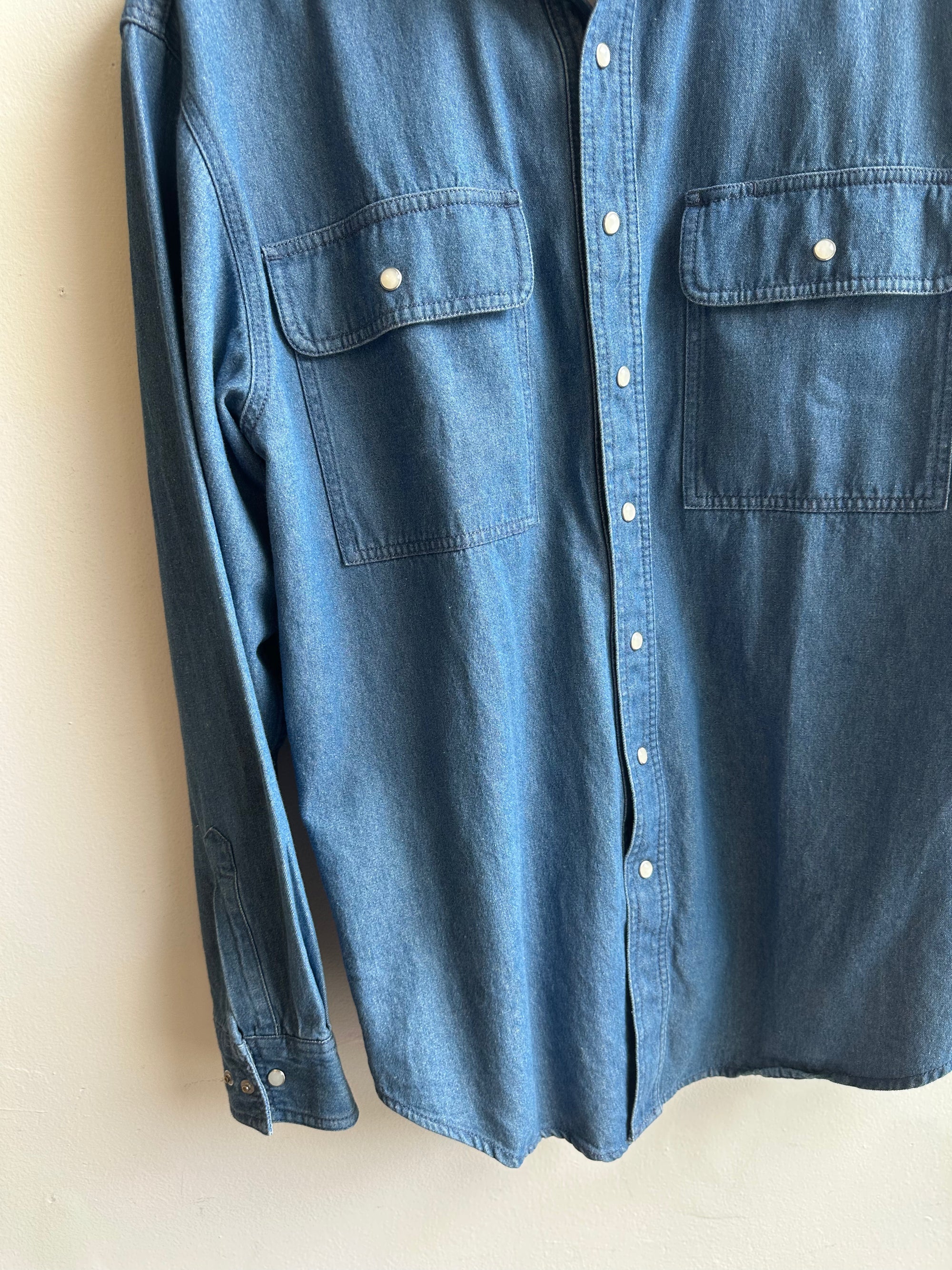 Vintage Dakota Denim Work Shirt – Classic Blue | Size Medium