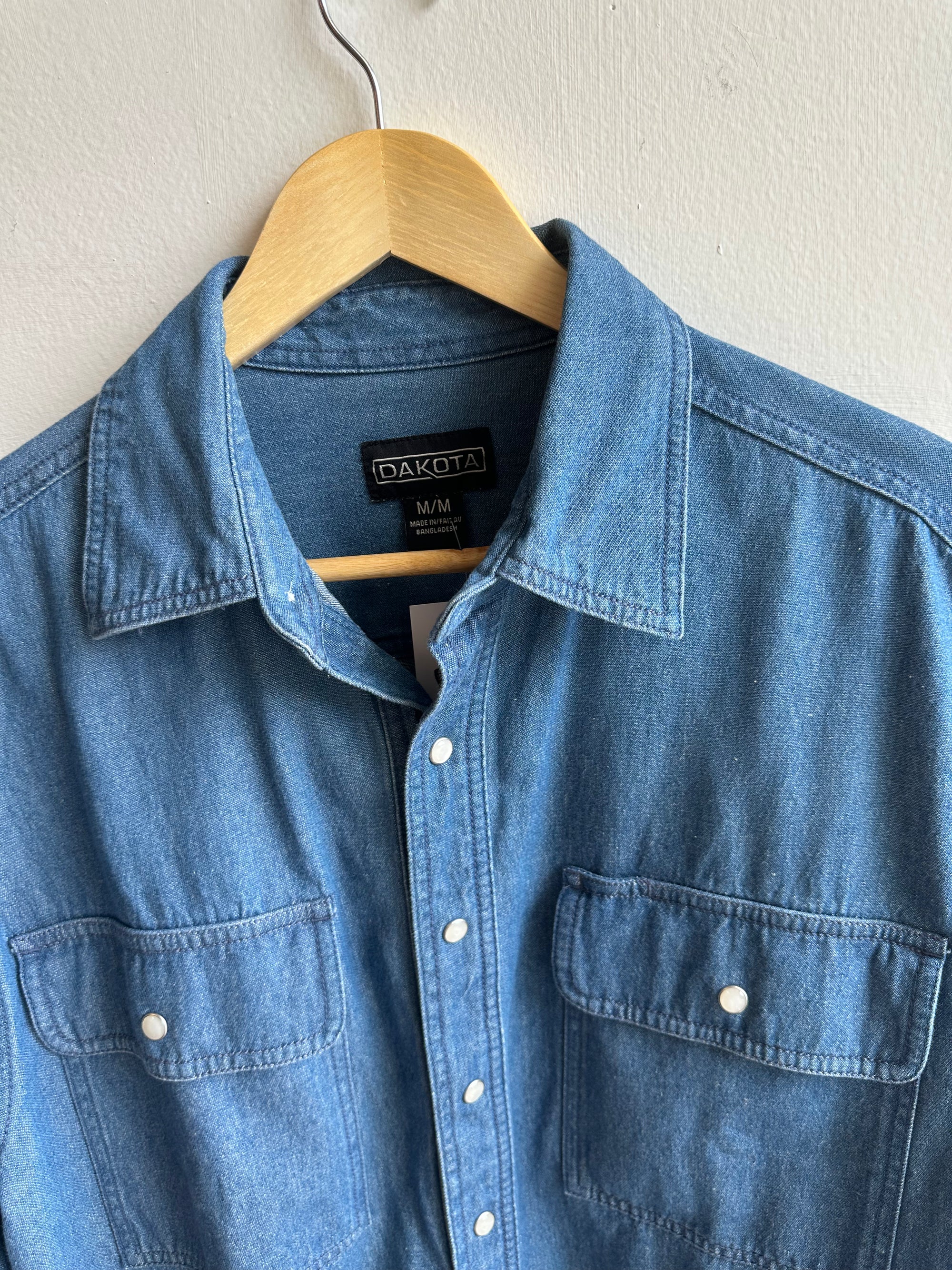 Vintage Dakota Denim Work Shirt – Classic Blue | Size Medium