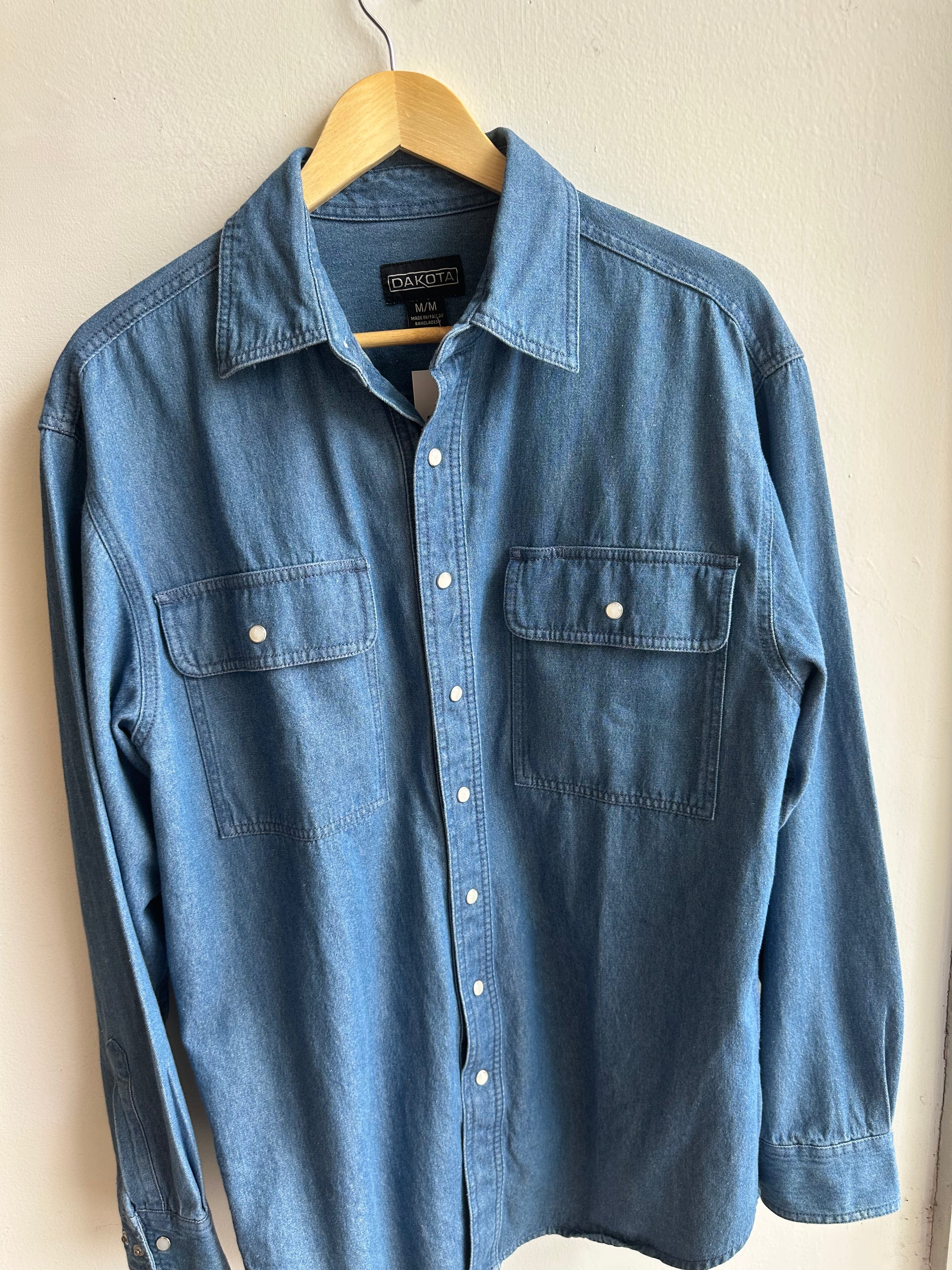 Vintage Dakota Denim Work Shirt – Classic Blue | Size Medium
