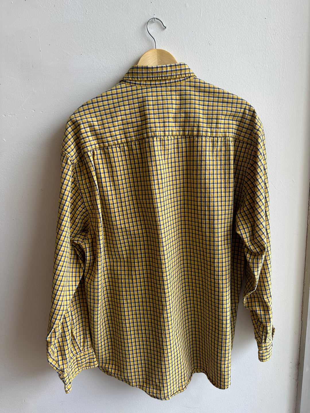 Vintage Eddie Bauer Button-Down – Mustard Grid Plaid | Size Large
