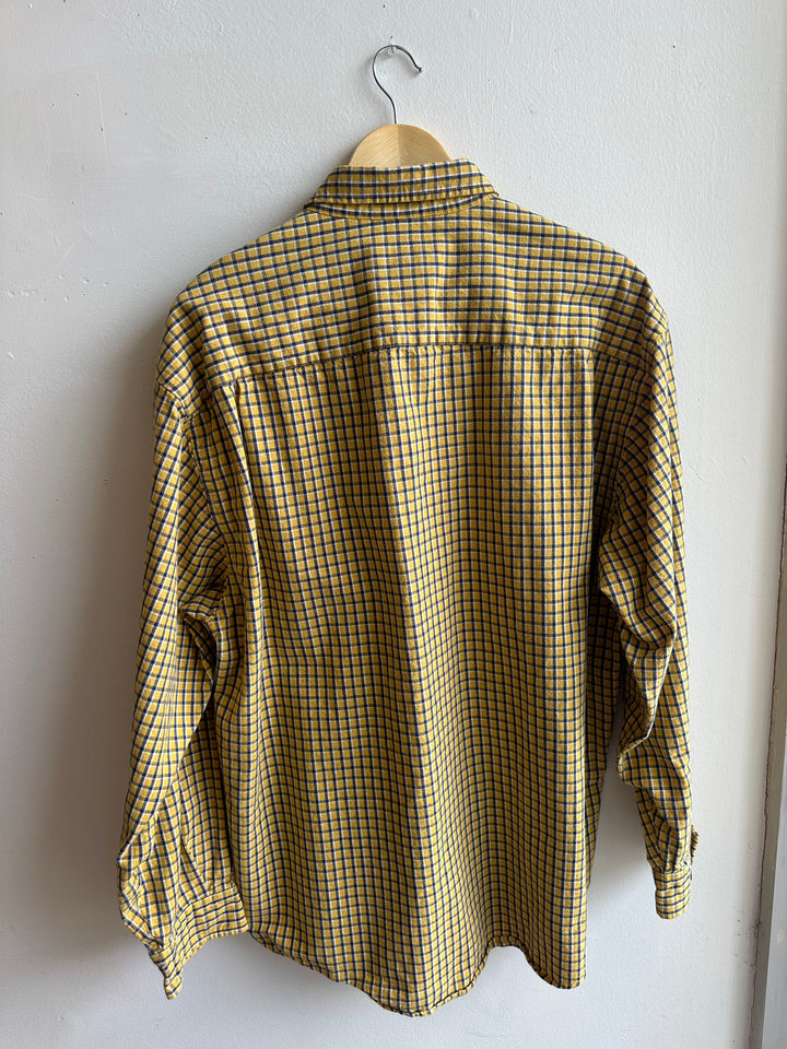 Vintage Eddie Bauer Button-Down – Mustard Grid Plaid | Size Large