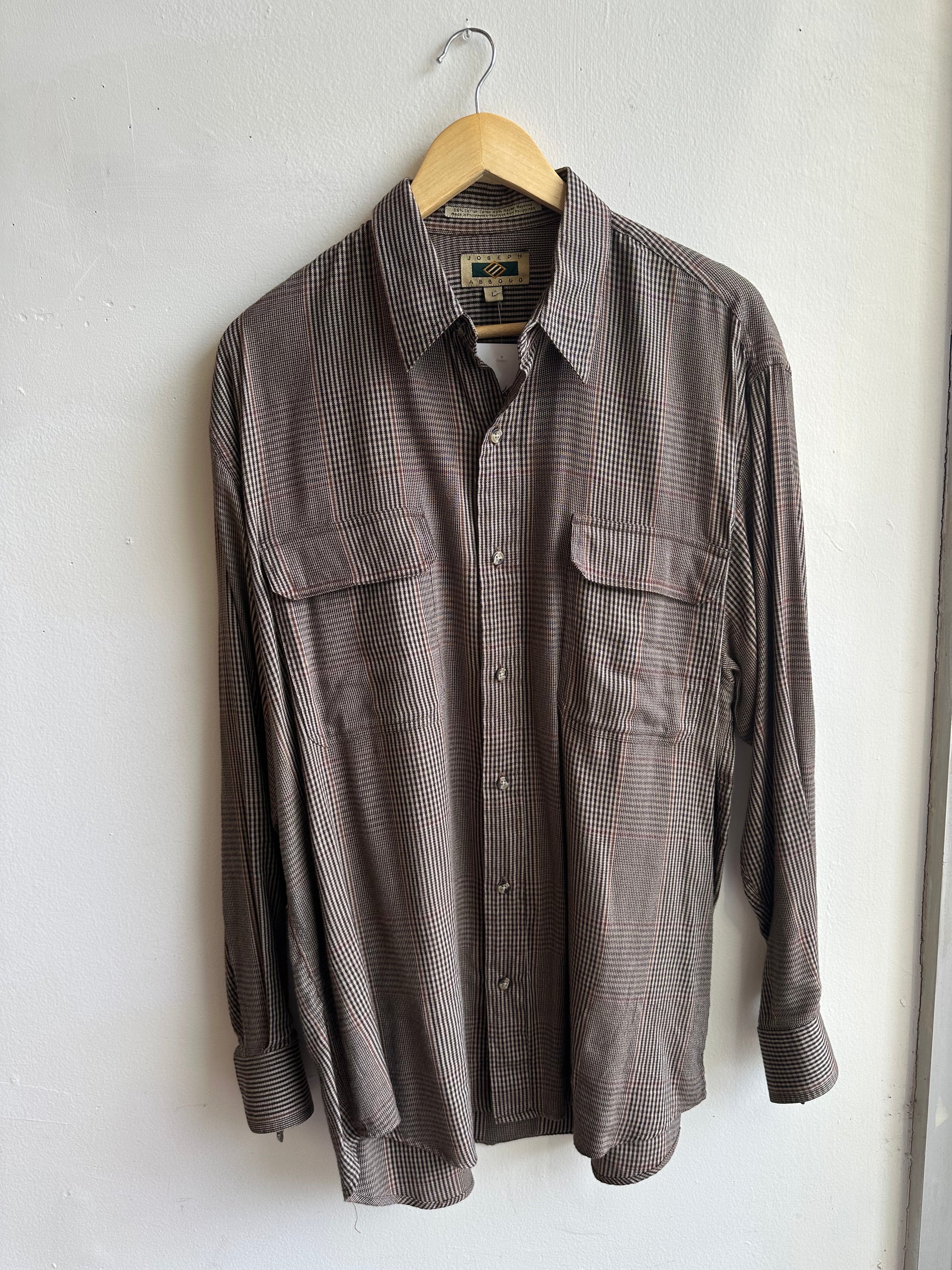 Vintage Joseph Abboud Check Shirt – Espresso Sophisticate | Size Large