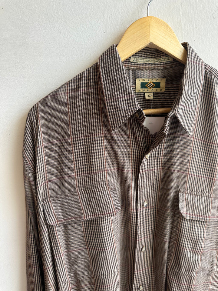 Vintage Joseph Abboud Check Shirt – Espresso Sophisticate | Size Large