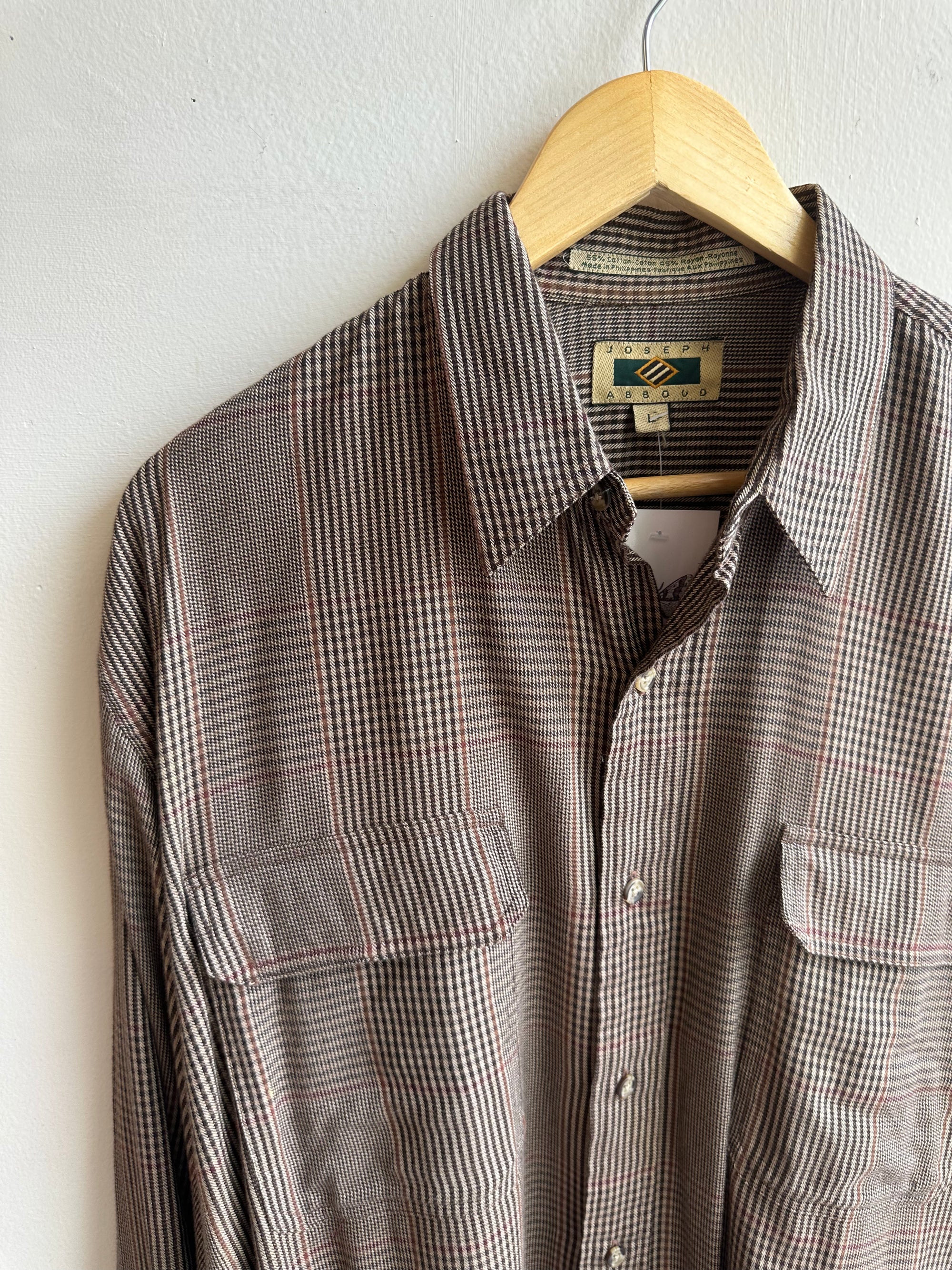 Vintage Joseph Abboud Check Shirt – Espresso Sophisticate | Size Large