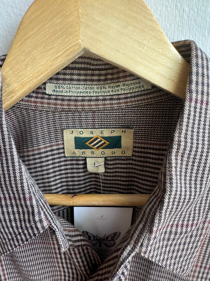 Vintage Joseph Abboud Check Shirt – Espresso Sophisticate | Size Large