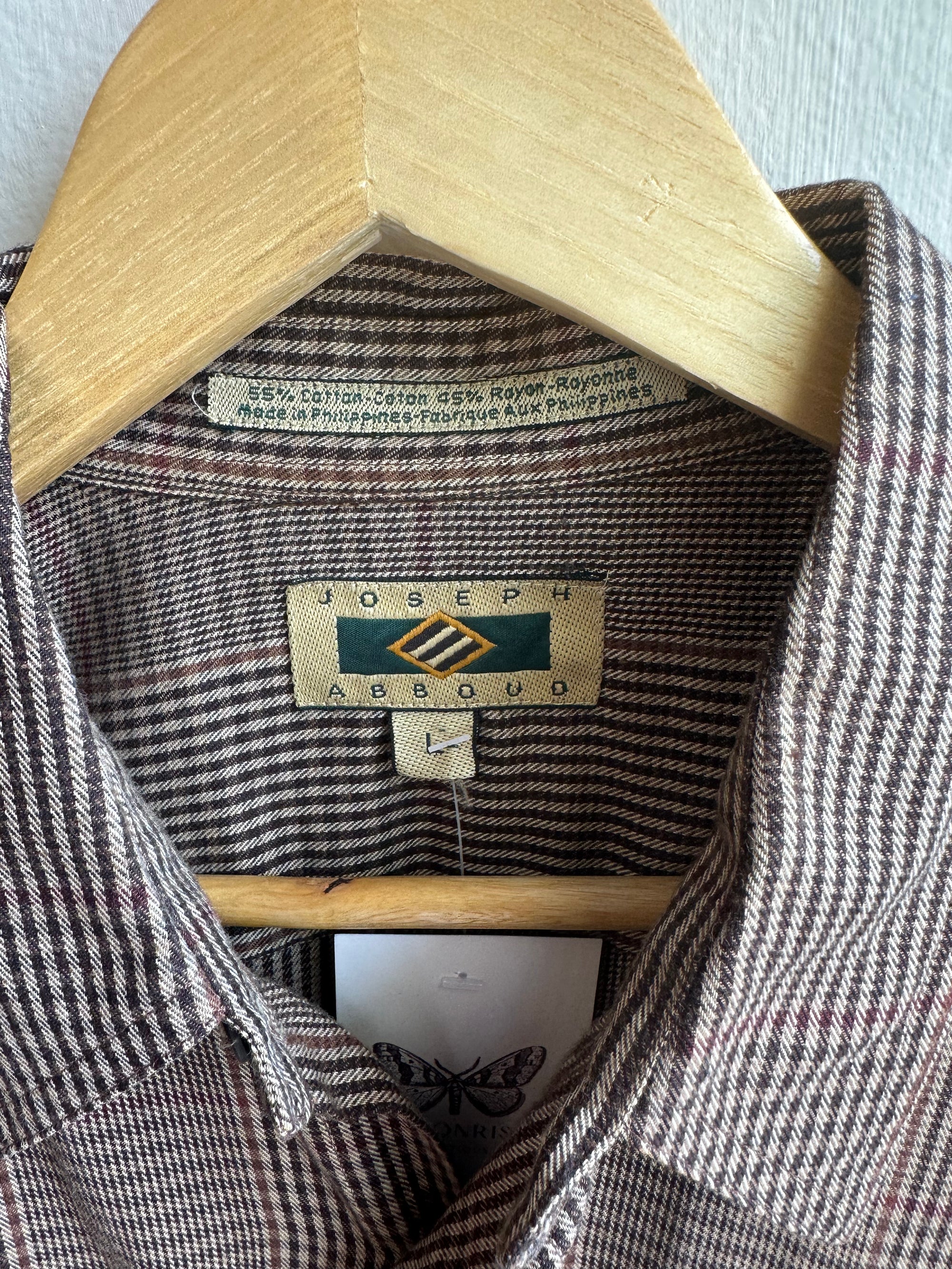 Vintage Joseph Abboud Check Shirt – Espresso Sophisticate | Size Large