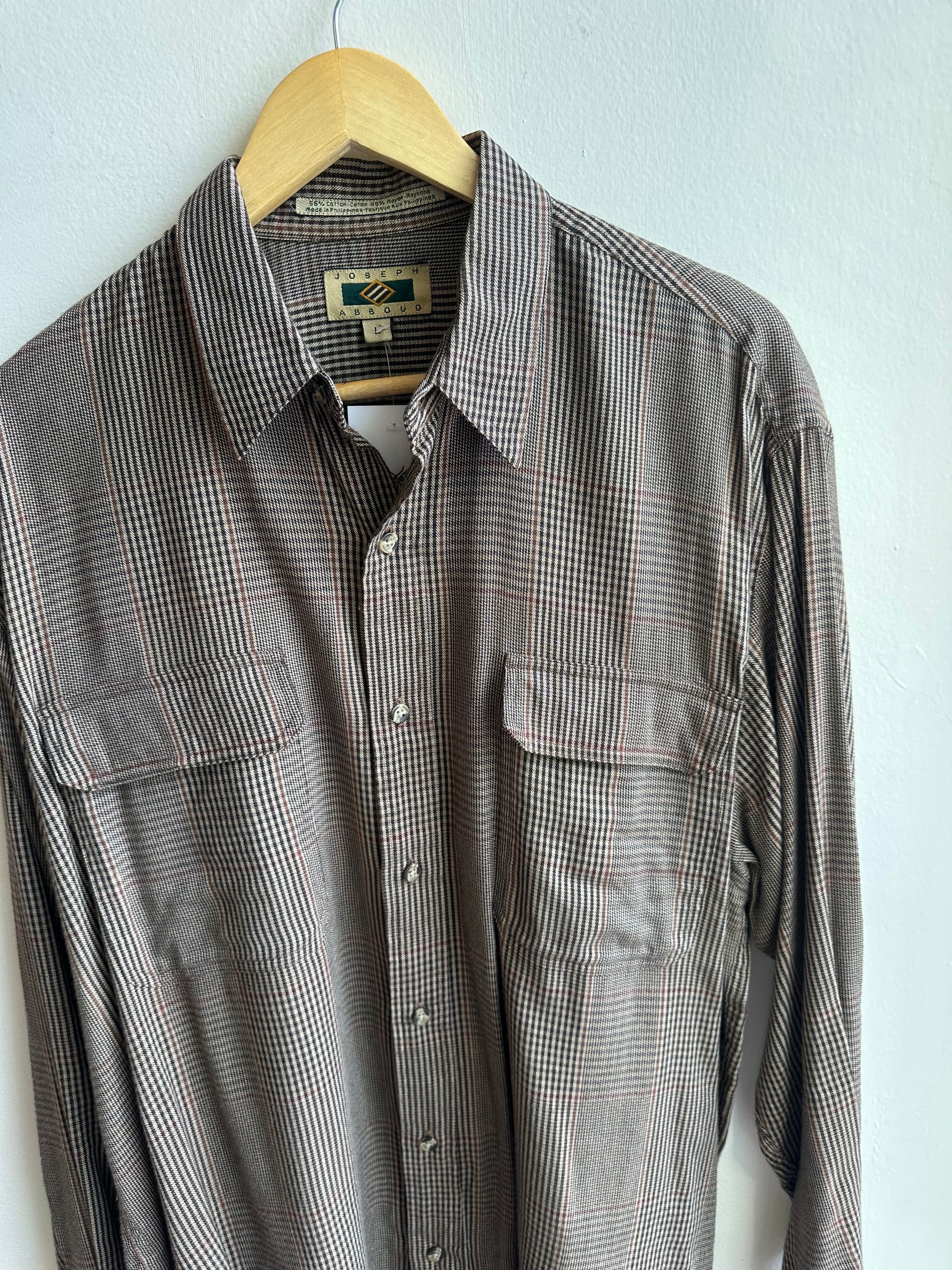 Vintage Joseph Abboud Check Shirt – Espresso Sophisticate | Size Large