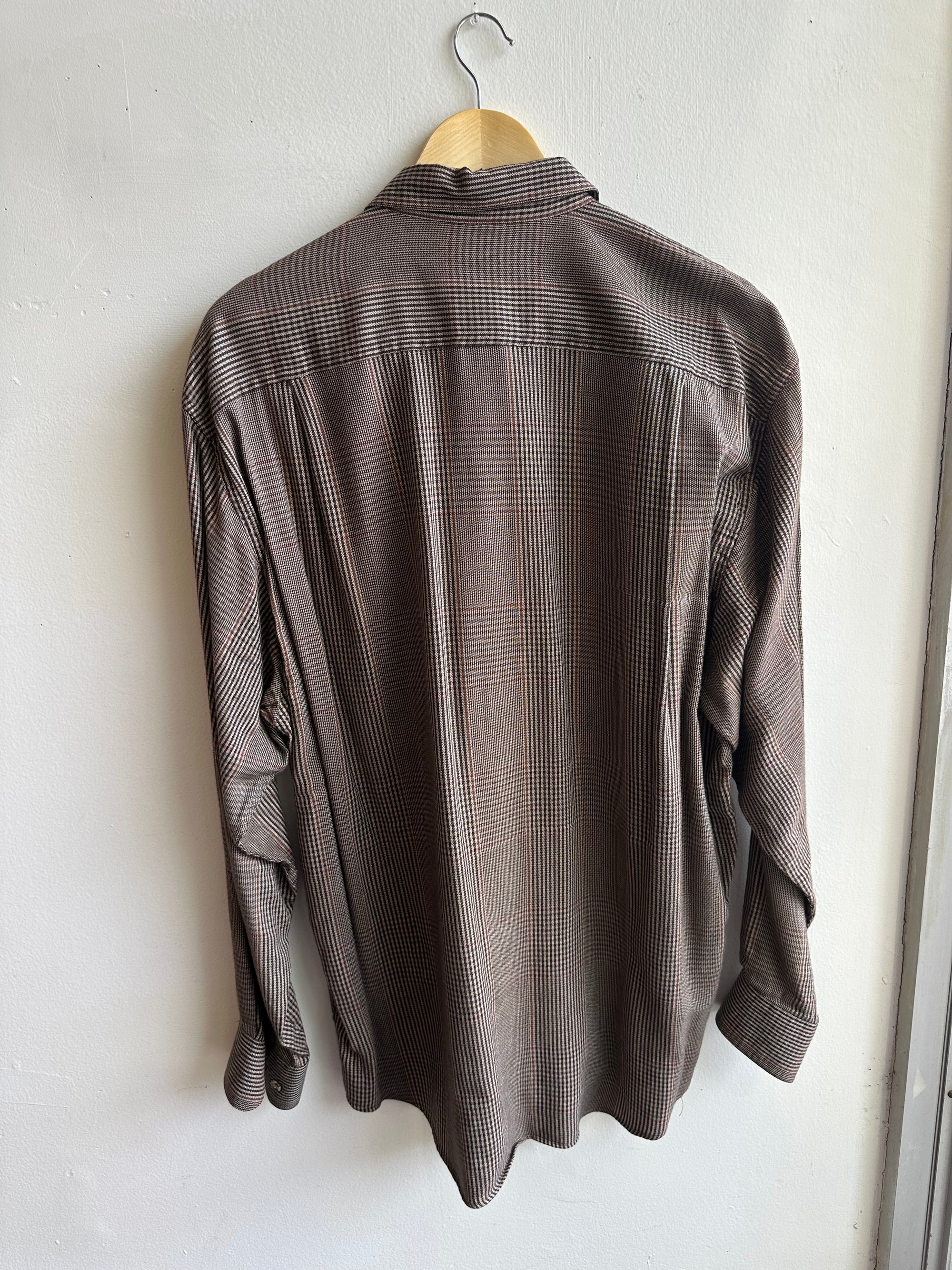 Vintage Joseph Abboud Check Shirt – Espresso Sophisticate | Size Large
