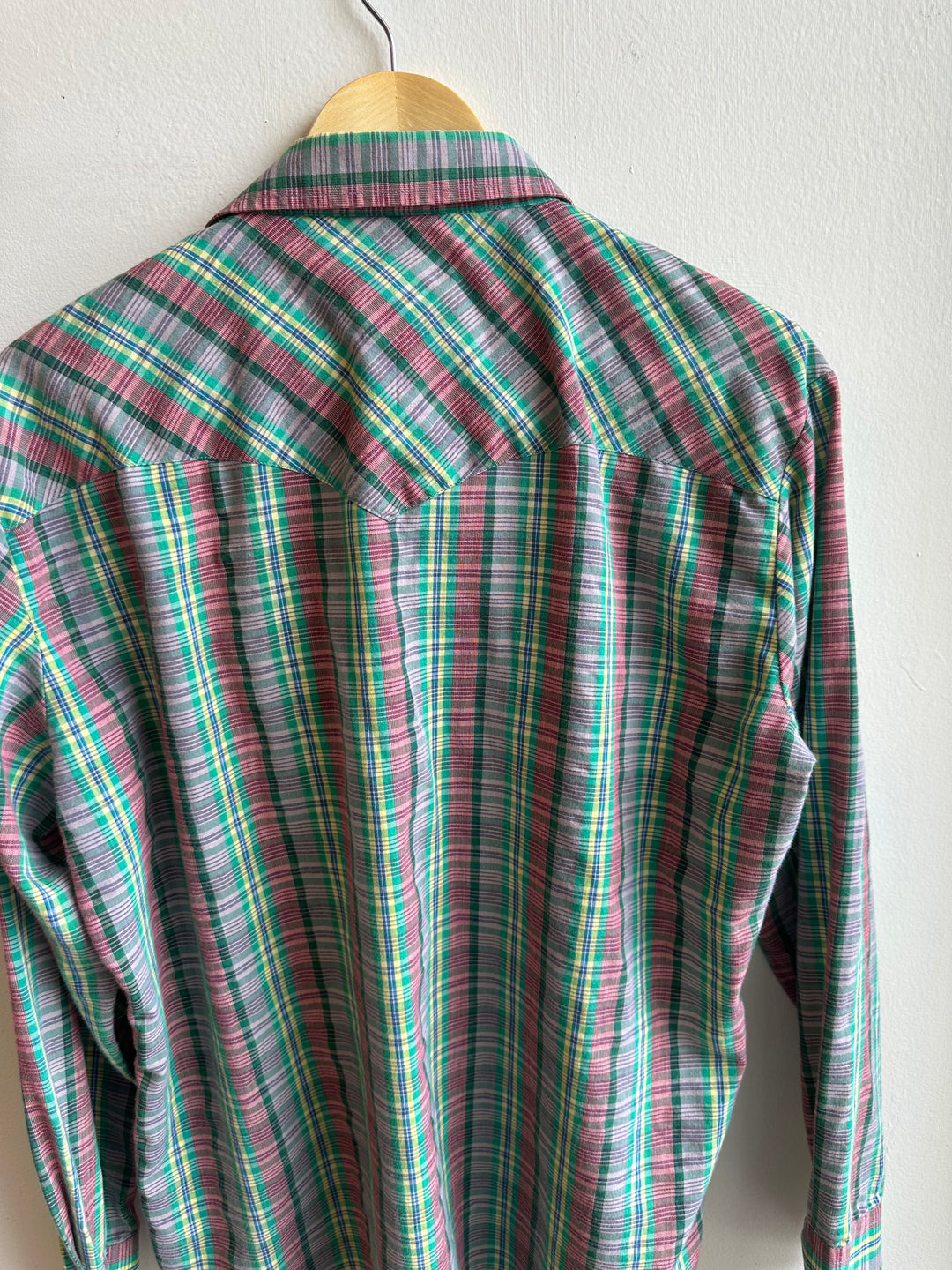 Vintage Bronco Plaid Western Snap Shirt | Size Large