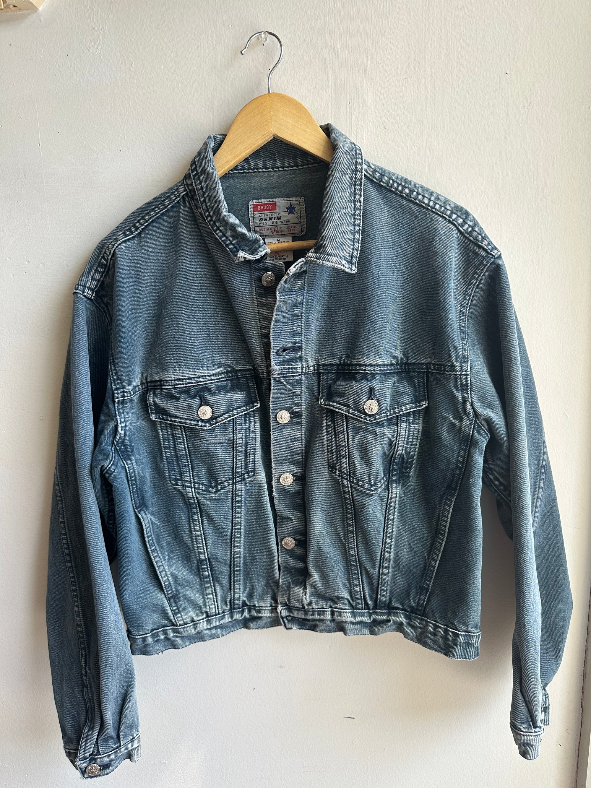 Vintage 90s Broken-In Denim Jacket – Unisex Fit | Size Medium
