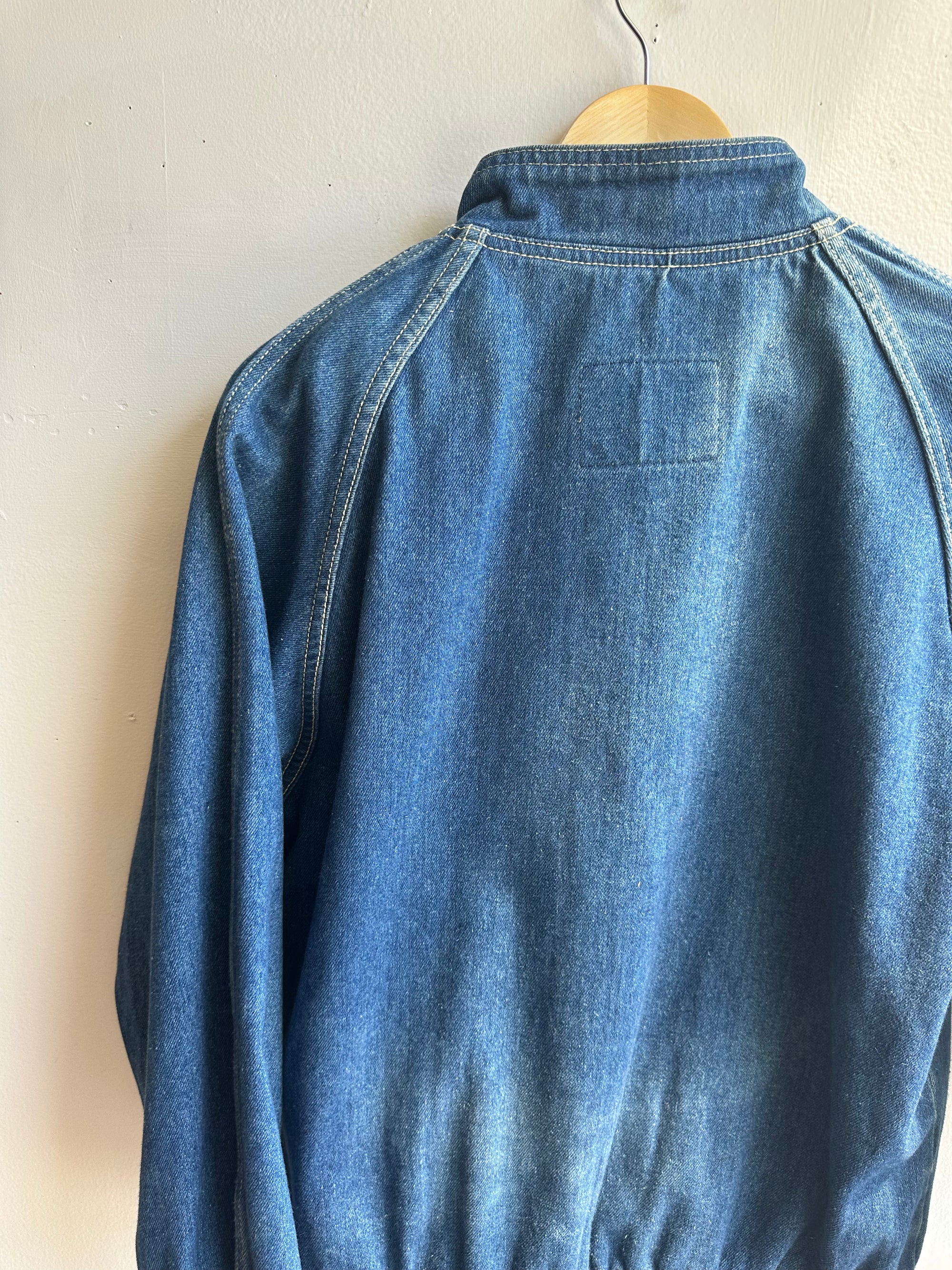 Vintage Road Runner “R” Varsity Denim Jacket – 80s/90s Throwback | Size Large