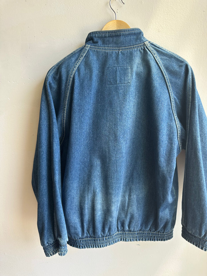 Vintage Road Runner “R” Varsity Denim Jacket – 80s/90s Throwback | Size Large