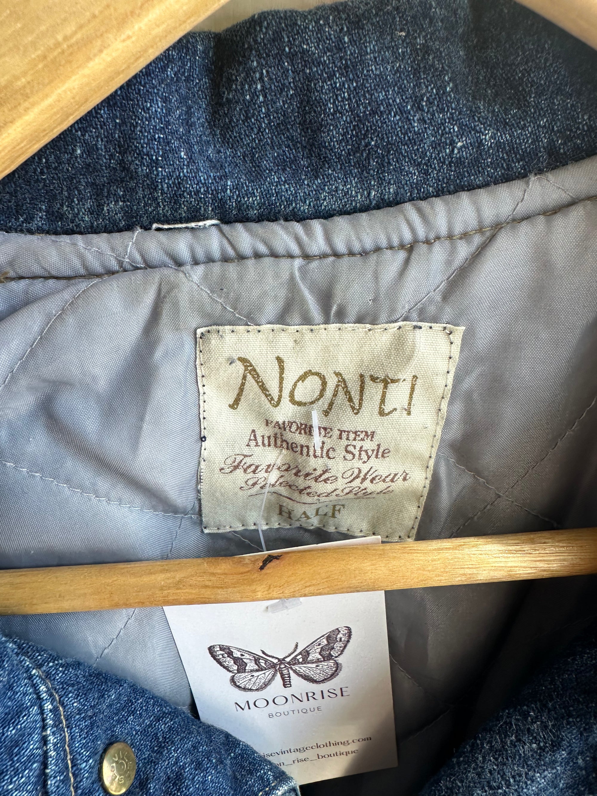 Vintage “Fray State” Denim Workwear Jacket – NONTI Brand | Size Large