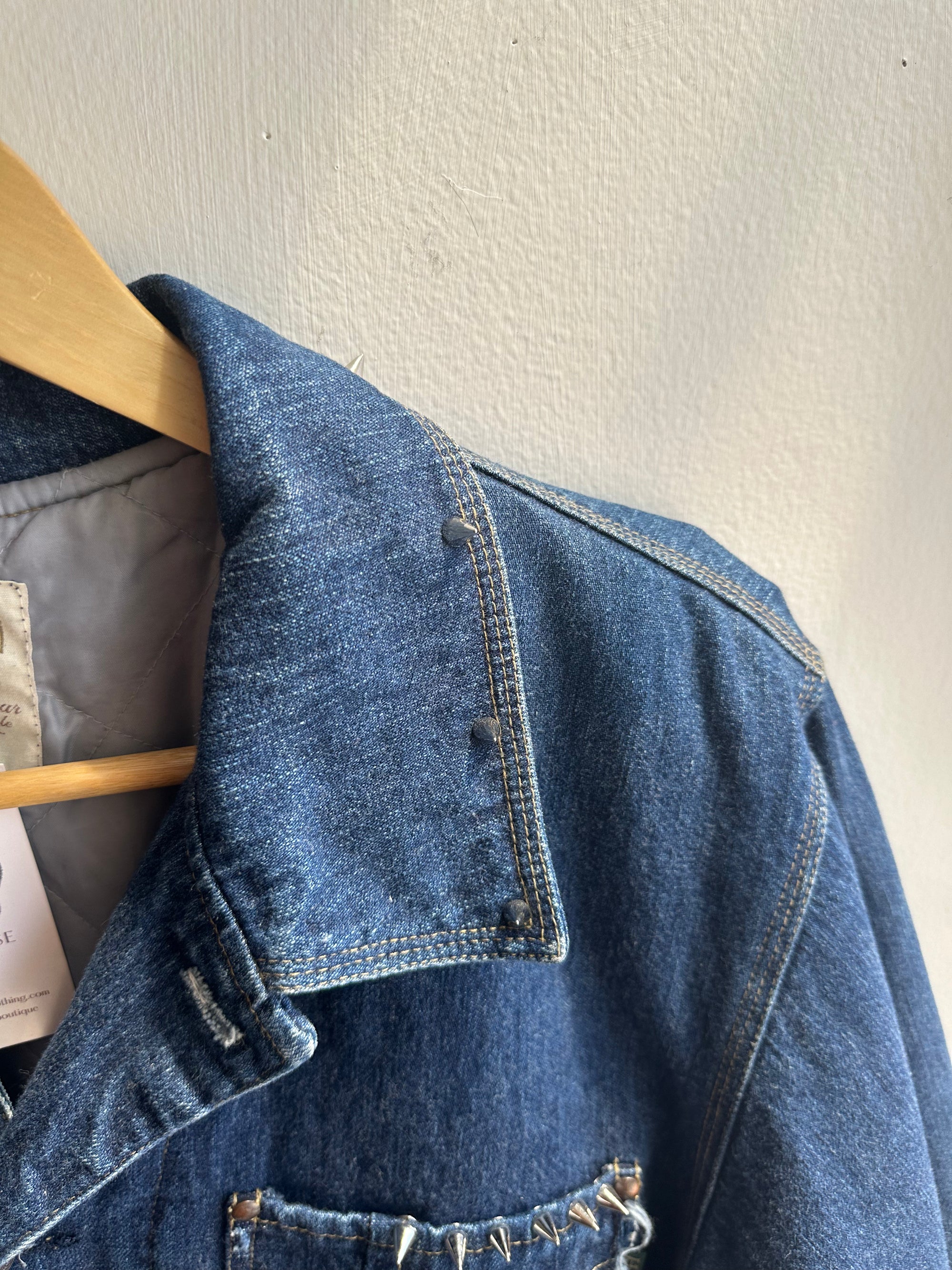 Vintage “Fray State” Denim Workwear Jacket – NONTI Brand | Size Large