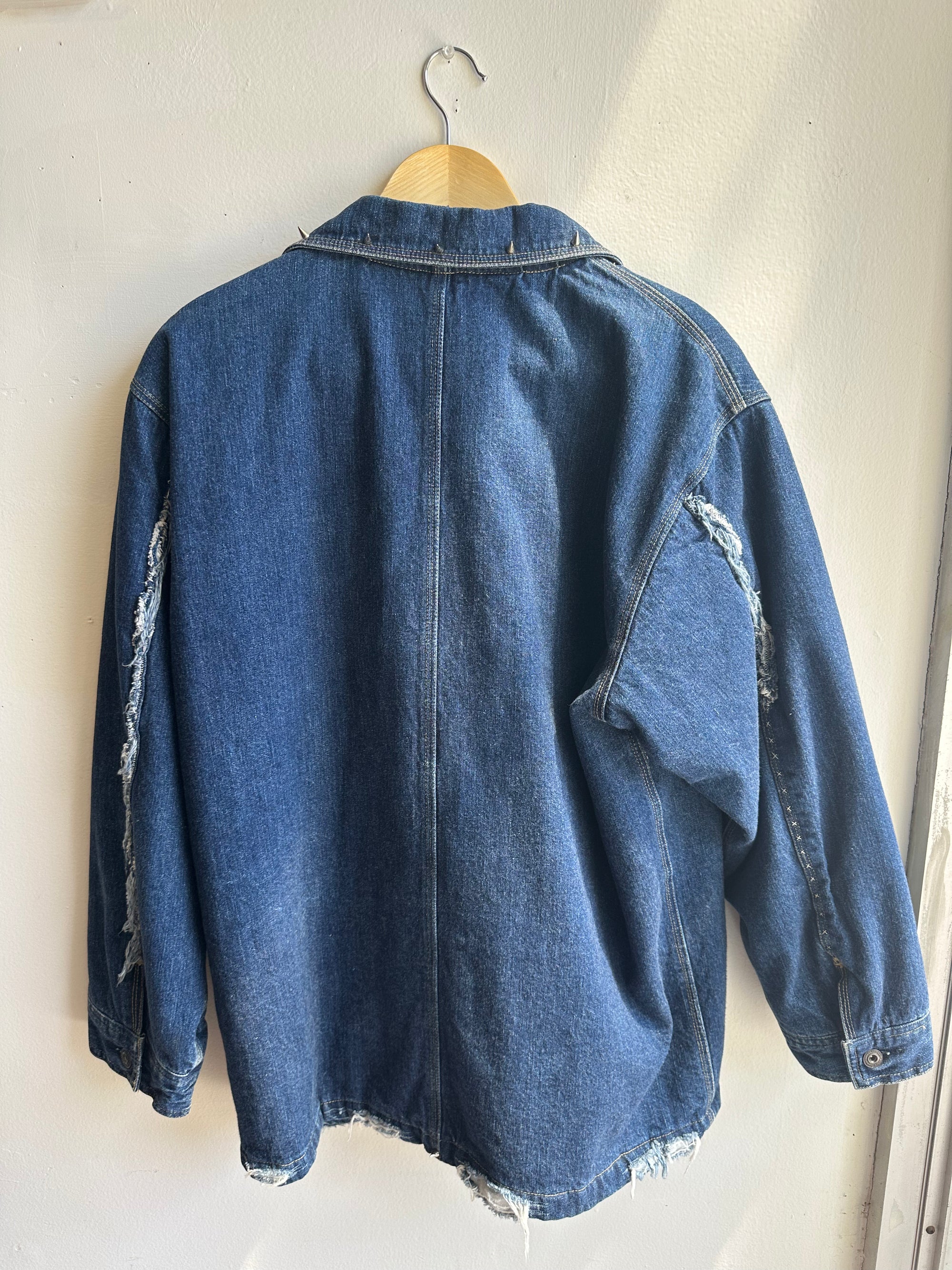 Vintage “Fray State” Denim Workwear Jacket – NONTI Brand | Size Large