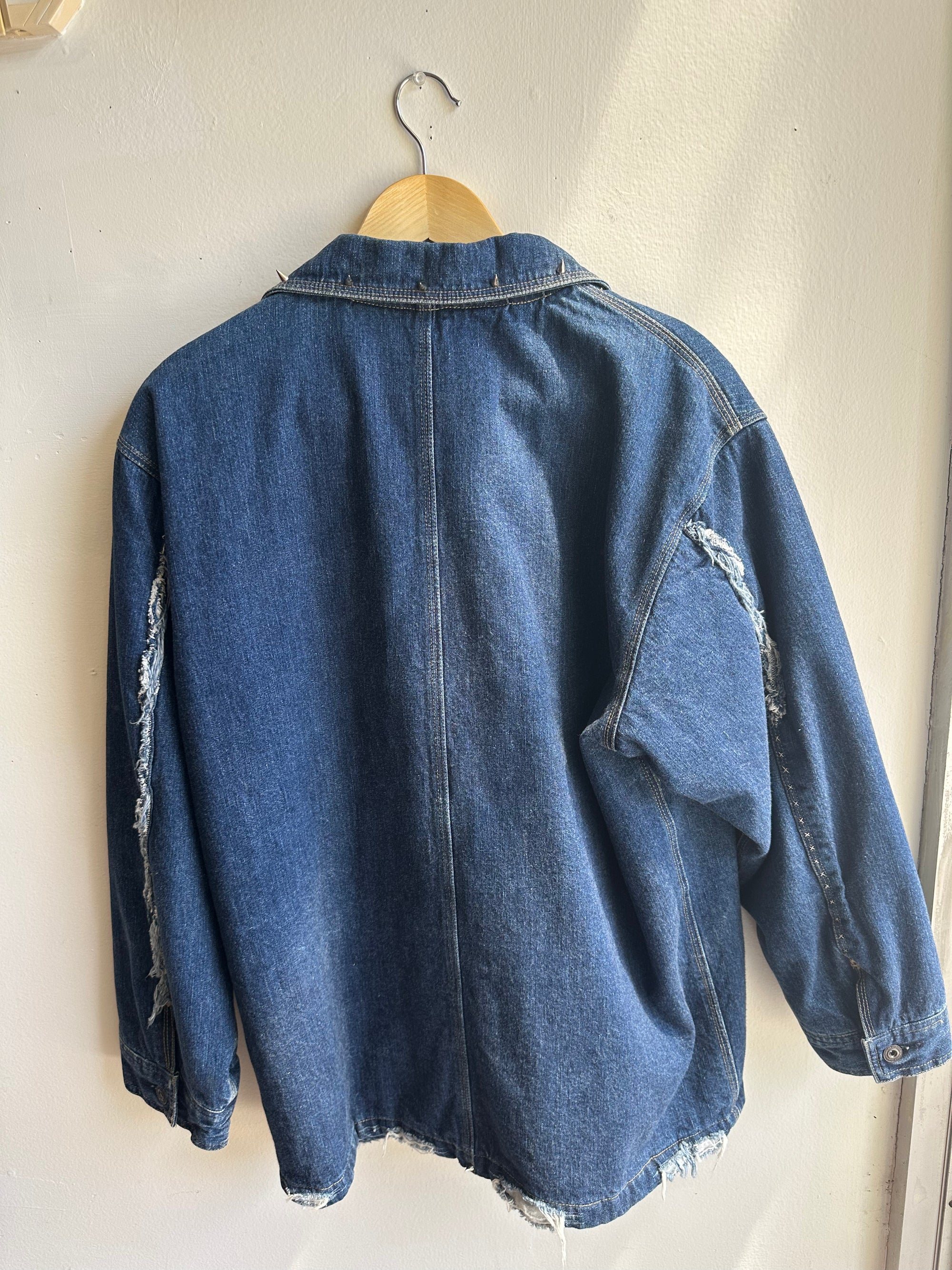 Vintage “Fray State” Denim Workwear Jacket – NONTI Brand | Size Large