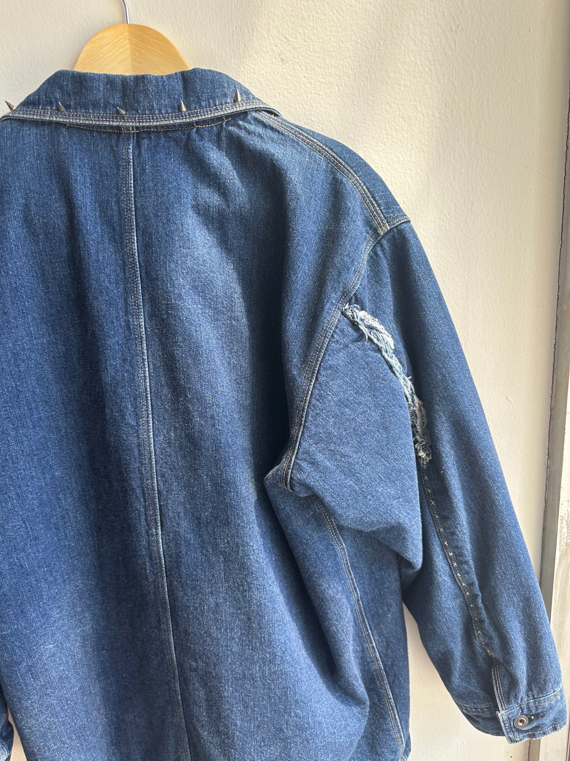 Vintage “Fray State” Denim Workwear Jacket – NONTI Brand | Size Large