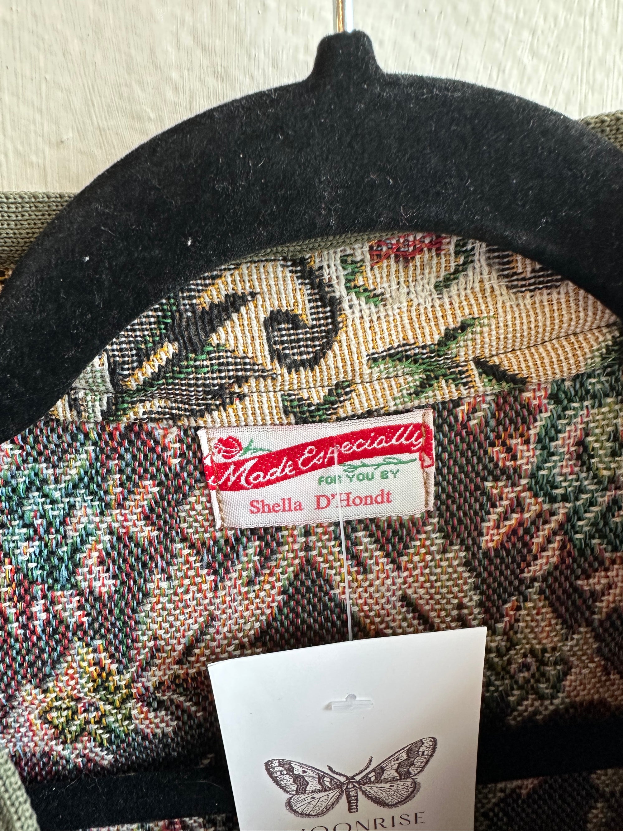 Handmade Vintage Garden Tapestry Jacket by Shella – Size XL