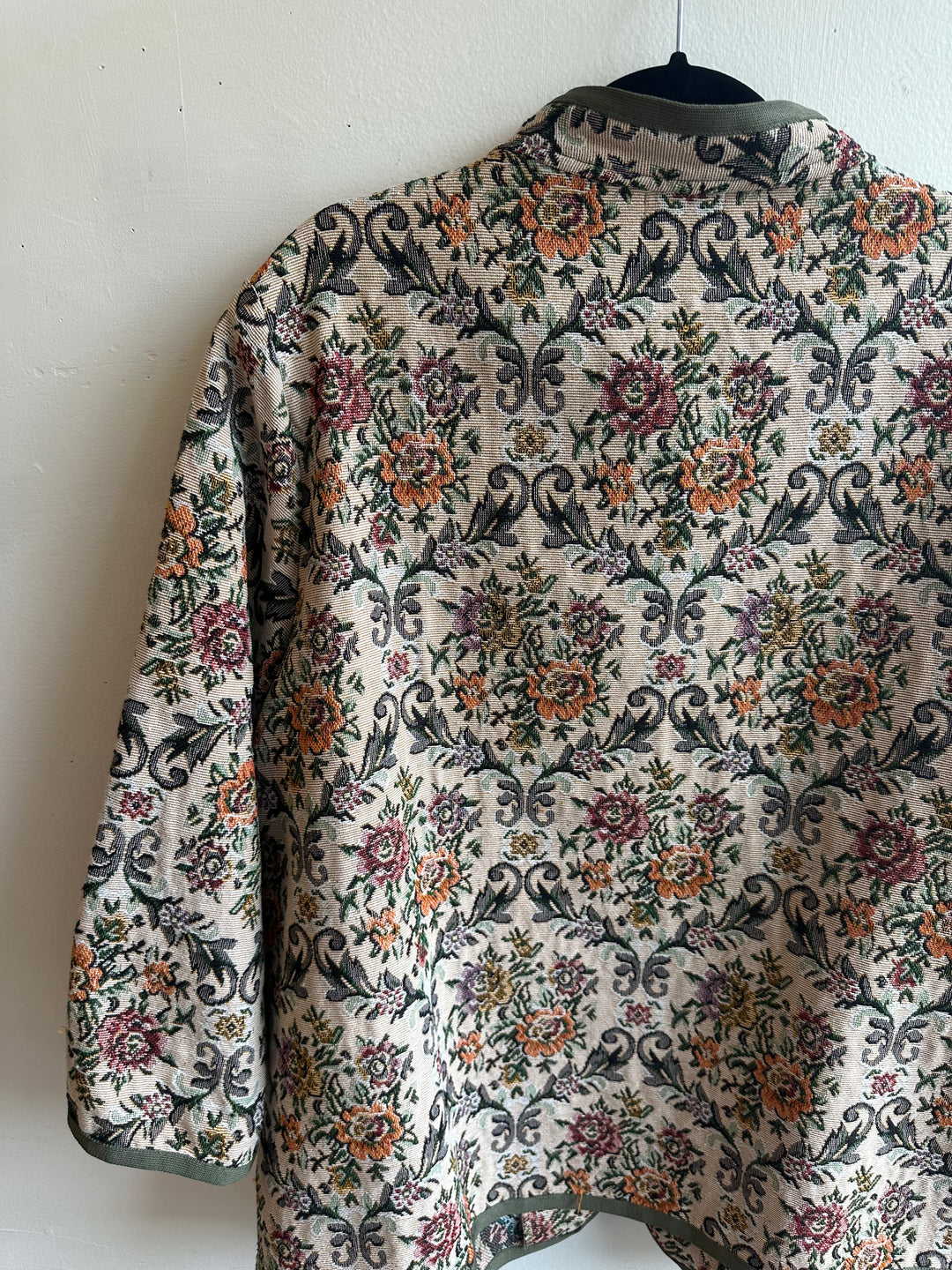 Handmade Vintage Garden Tapestry Jacket by Shella – Size XL