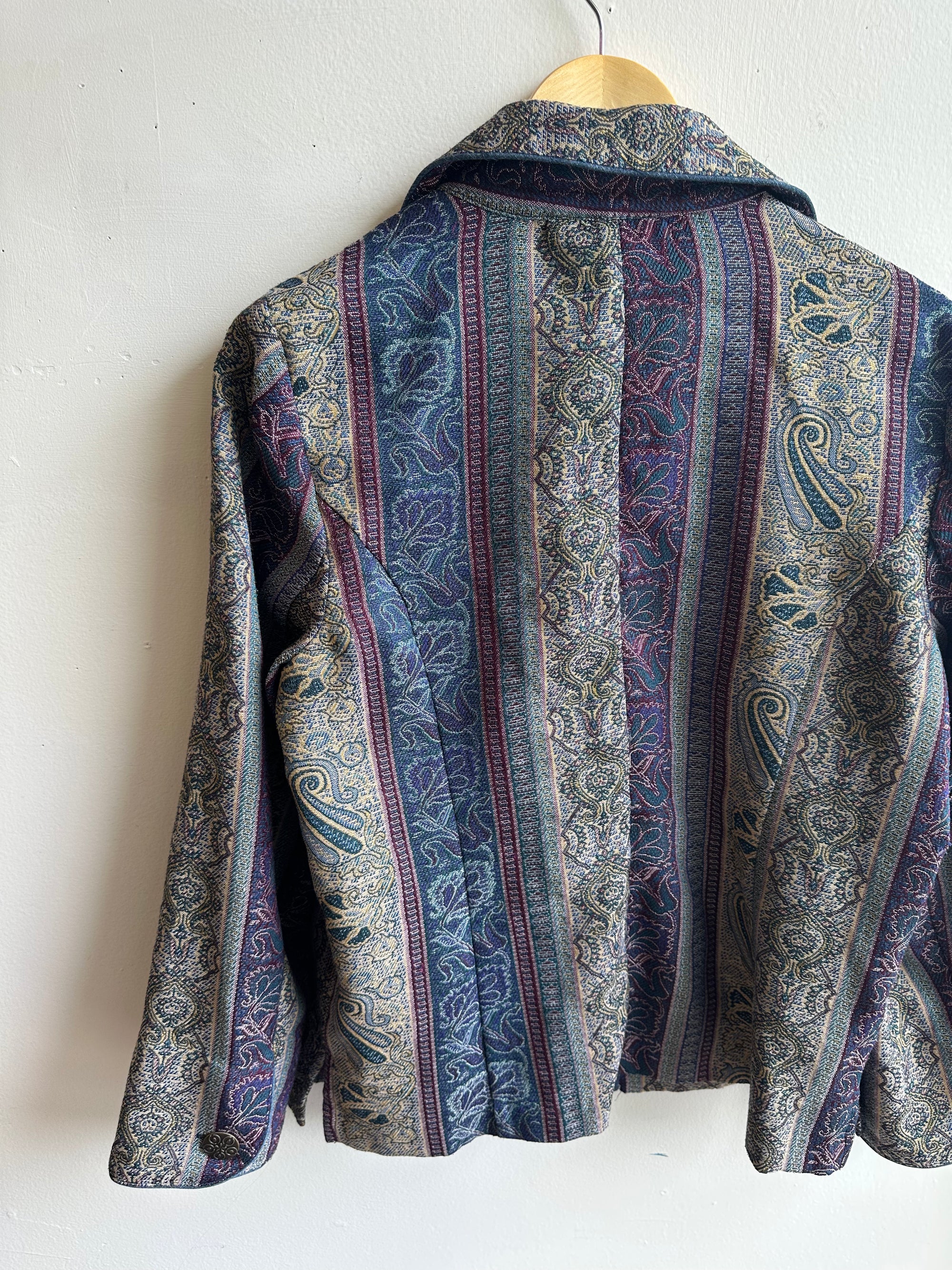City Blues Vintage Tapestry Button-Up Jacket – Size L