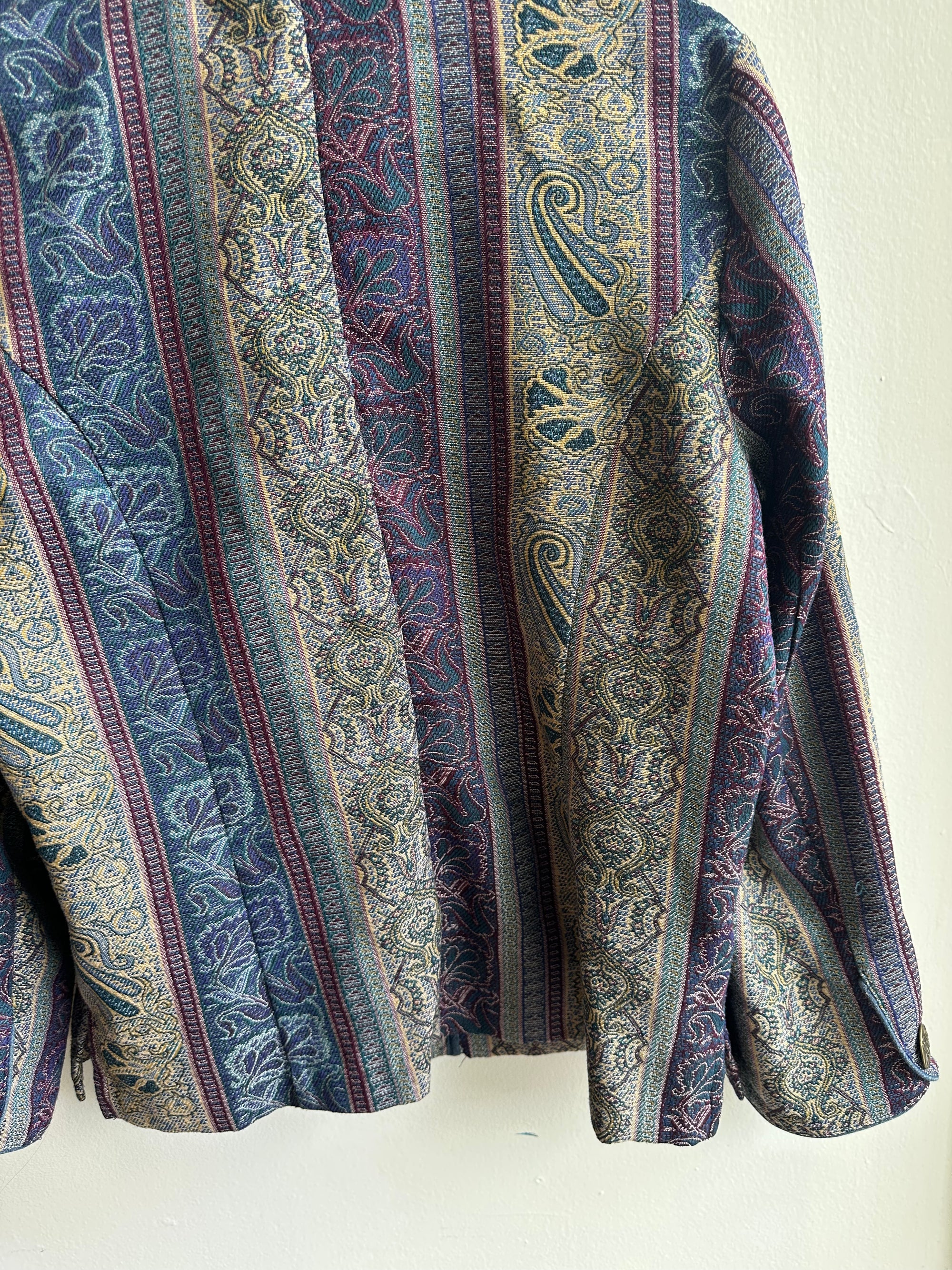 City Blues Vintage Tapestry Button-Up Jacket – Size L