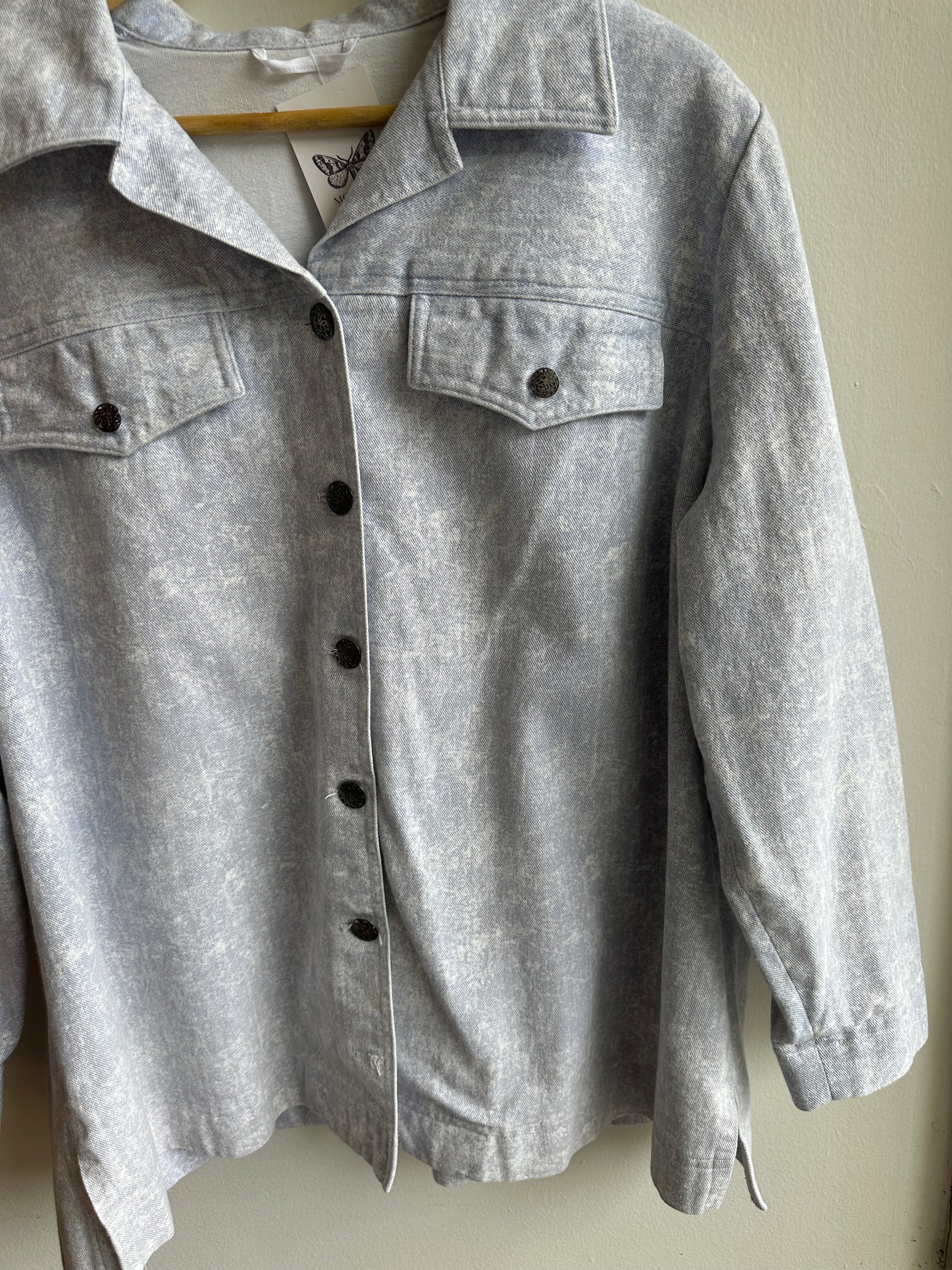 Vintage Faded Denim Shirt Jacket – Size XXL