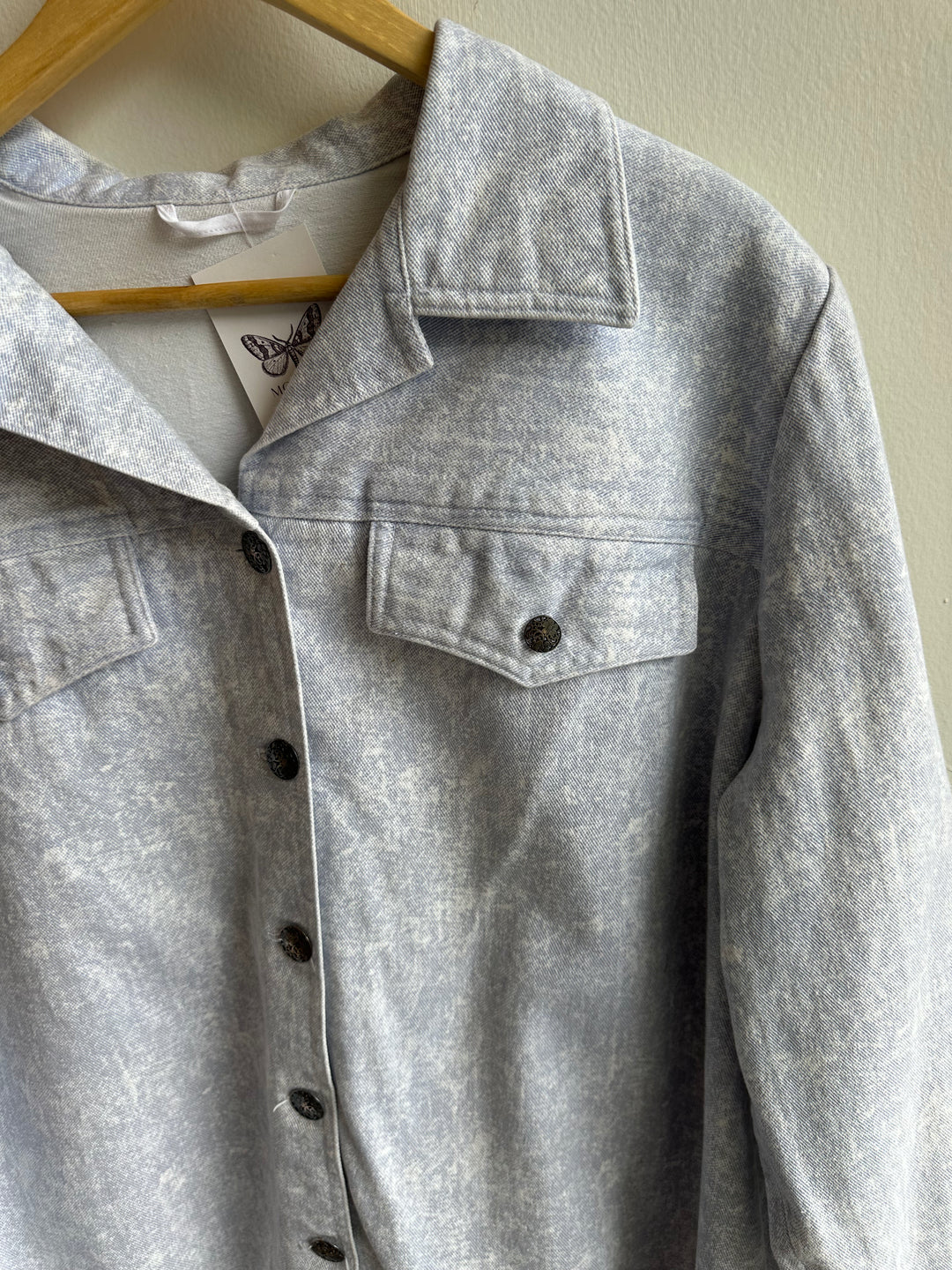 Vintage Faded Denim Shirt Jacket – Size XXL